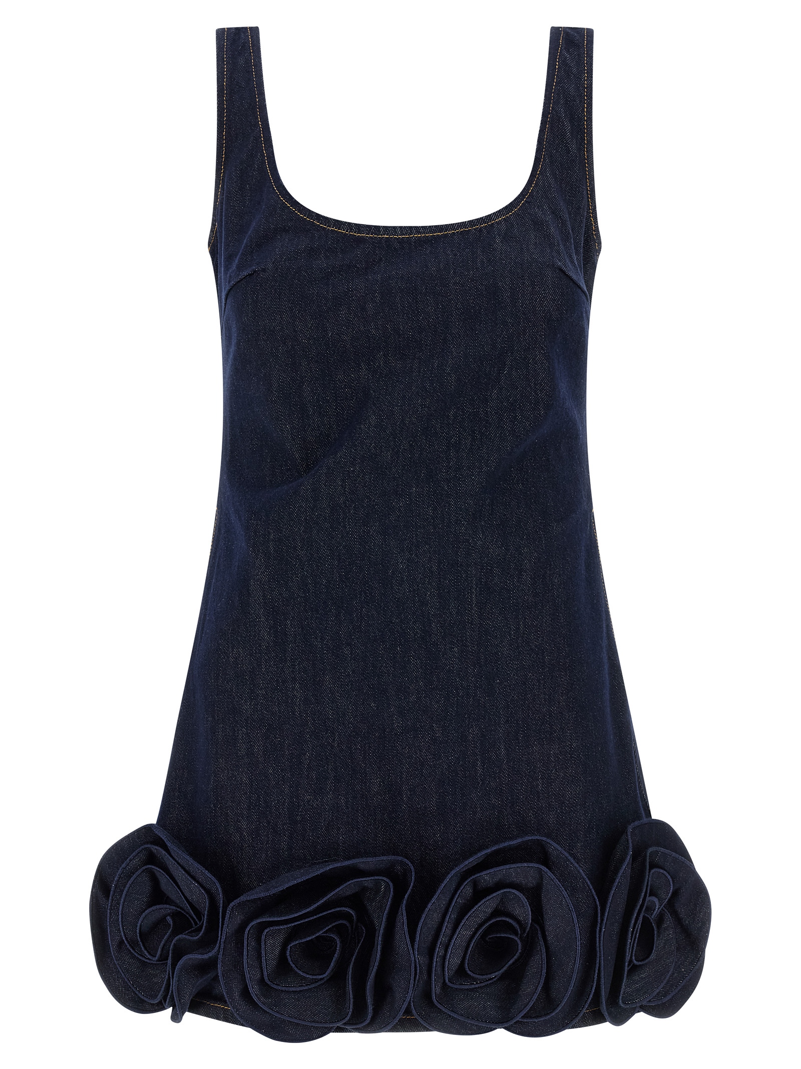 'Indigo Denim 3D Flower Mini' dress
