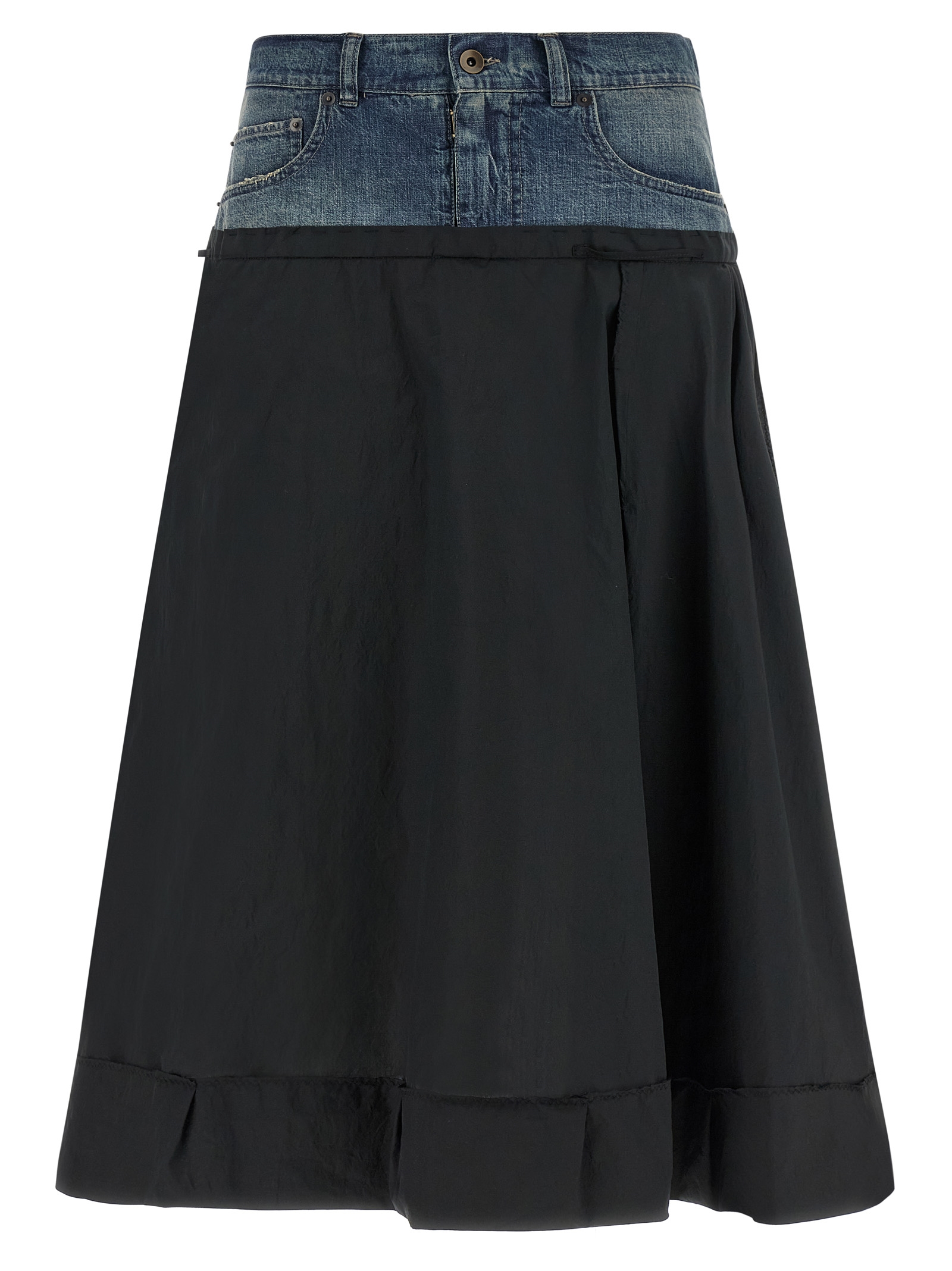 Denim insert skirt