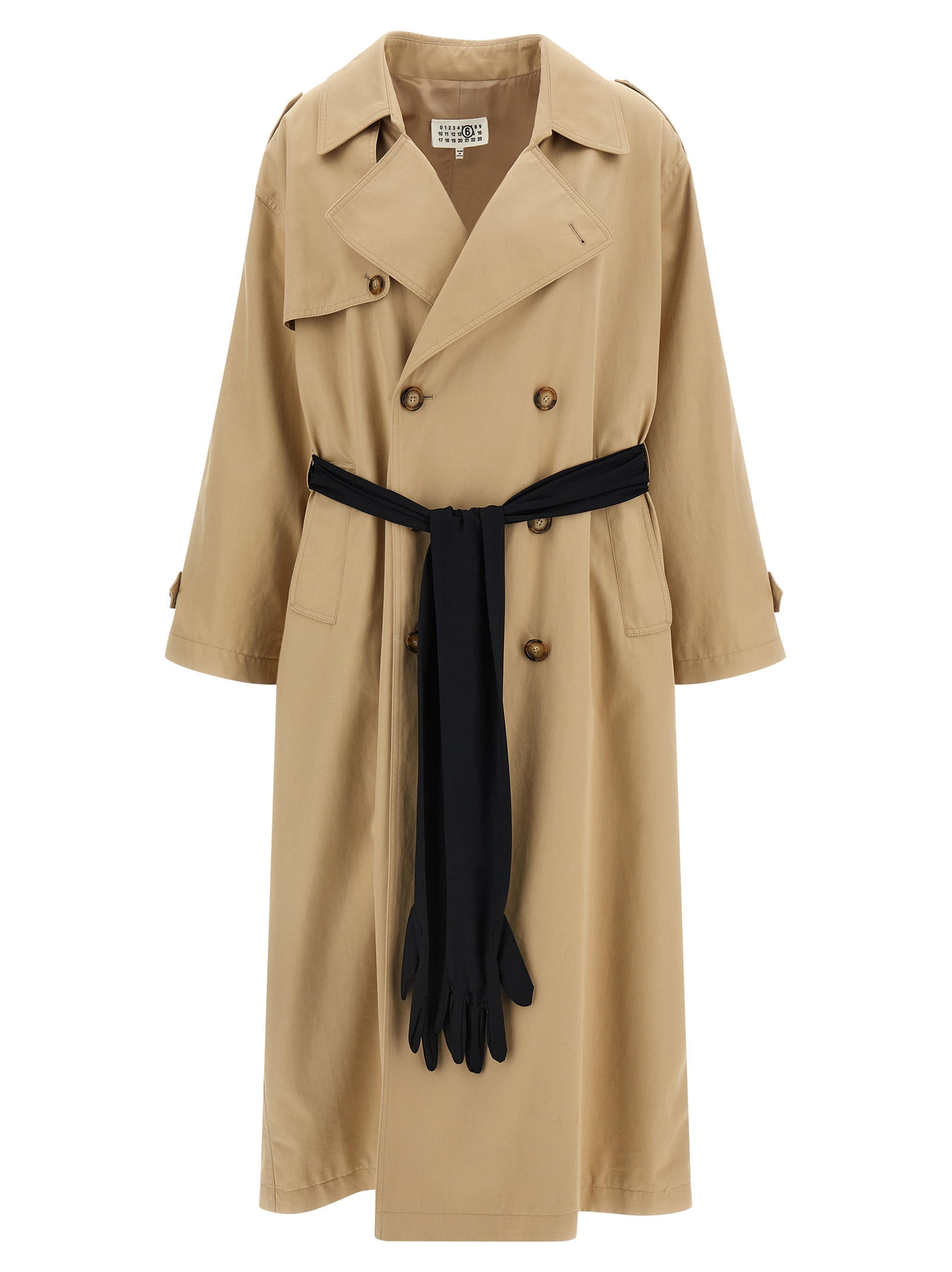 Trench coat with gloves