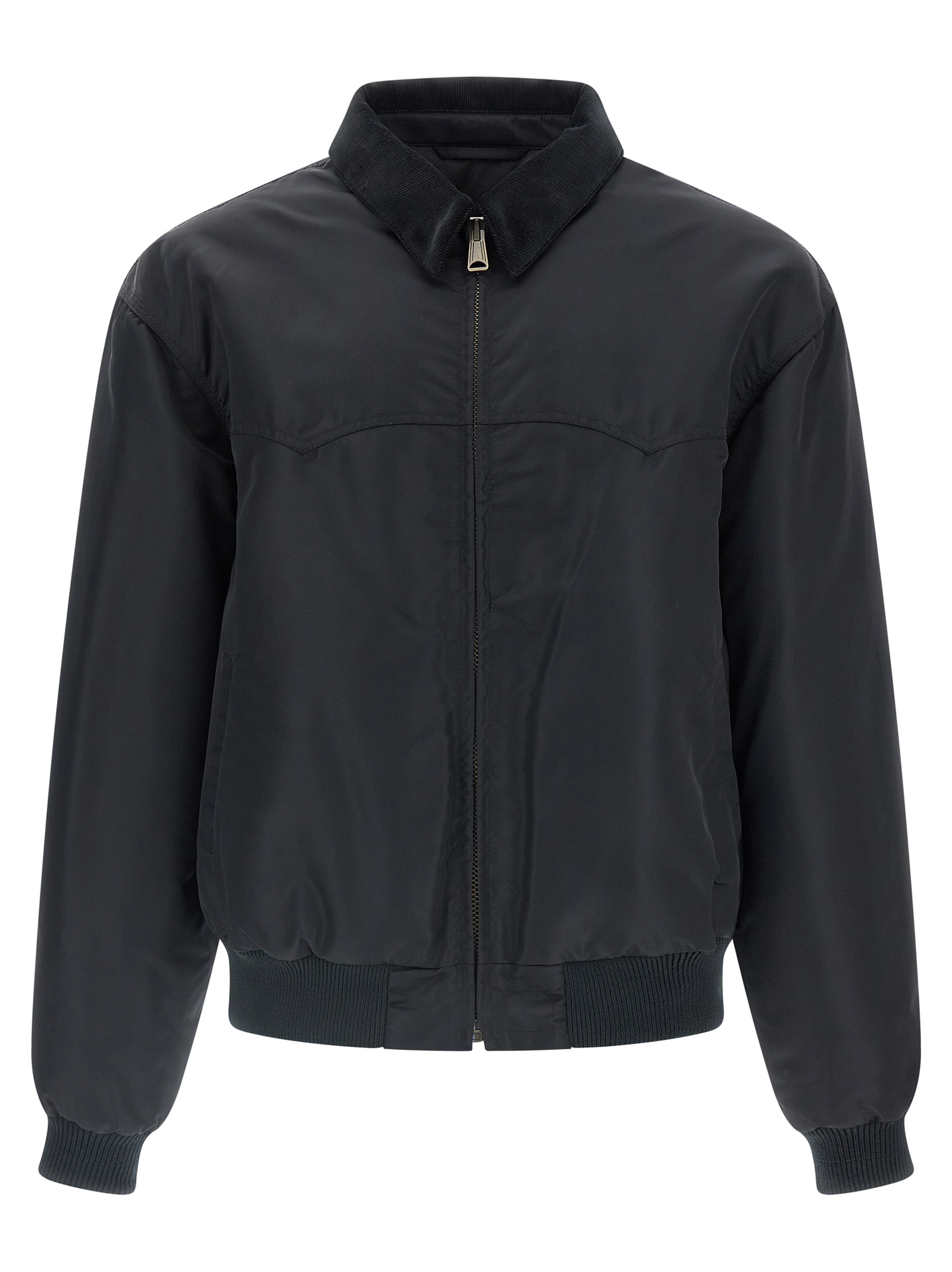 Velvet collar bomber jacket