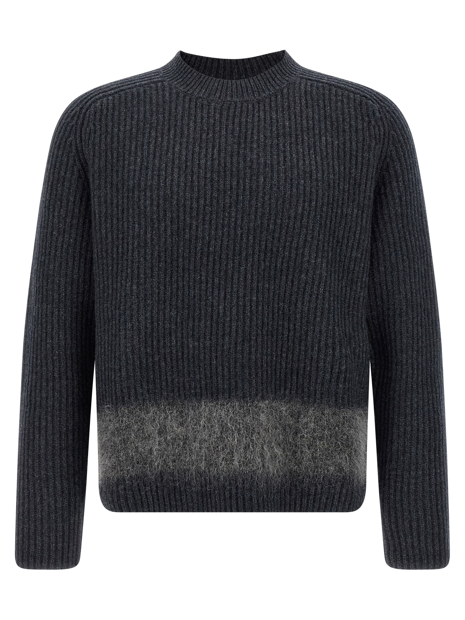 Carded wool insert sweater