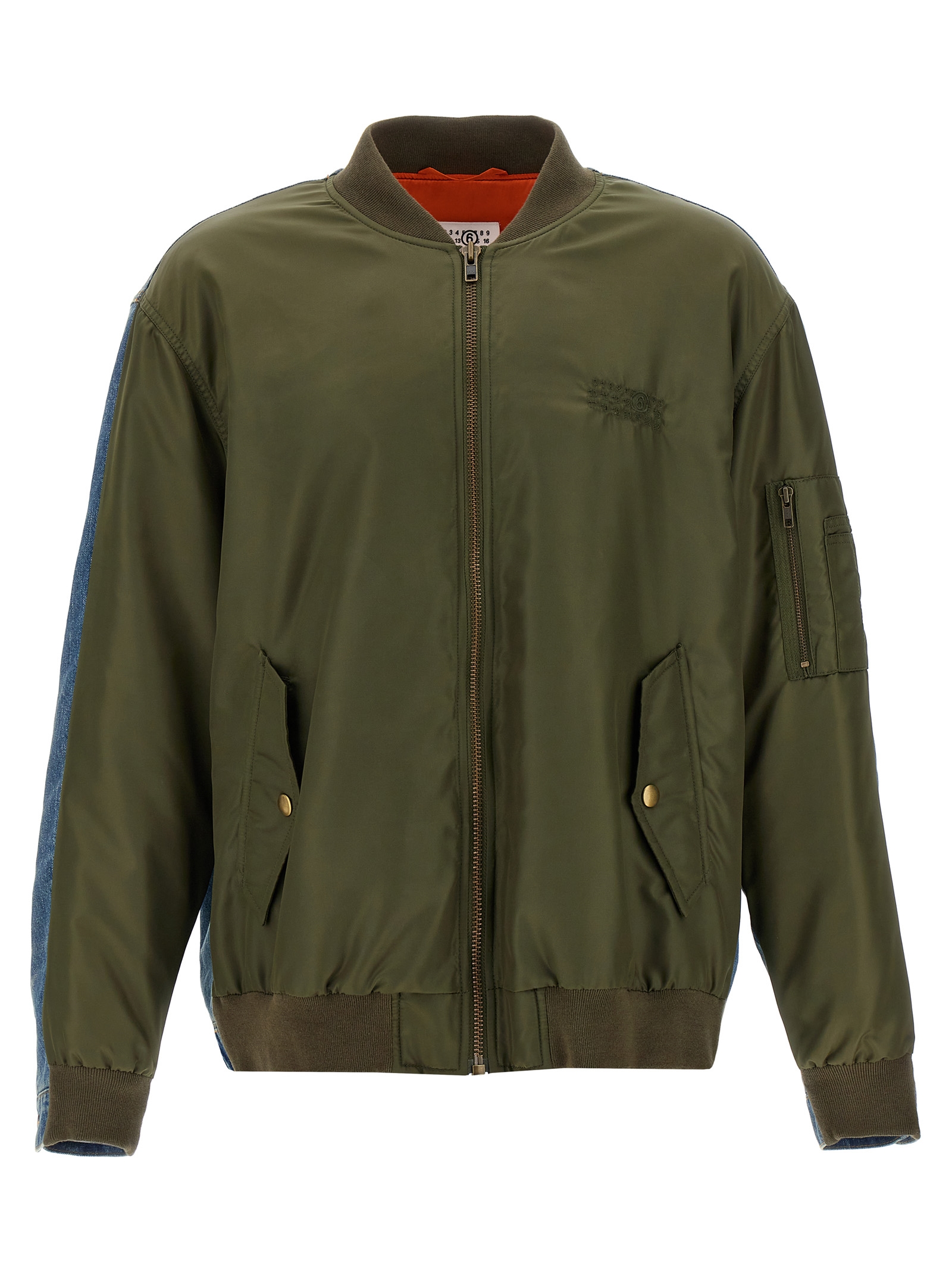 Bimaterial bomber jacket