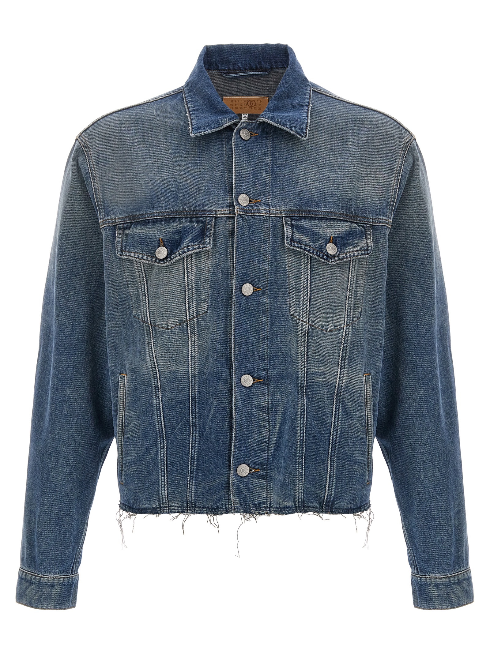 Raw cut denim jacket