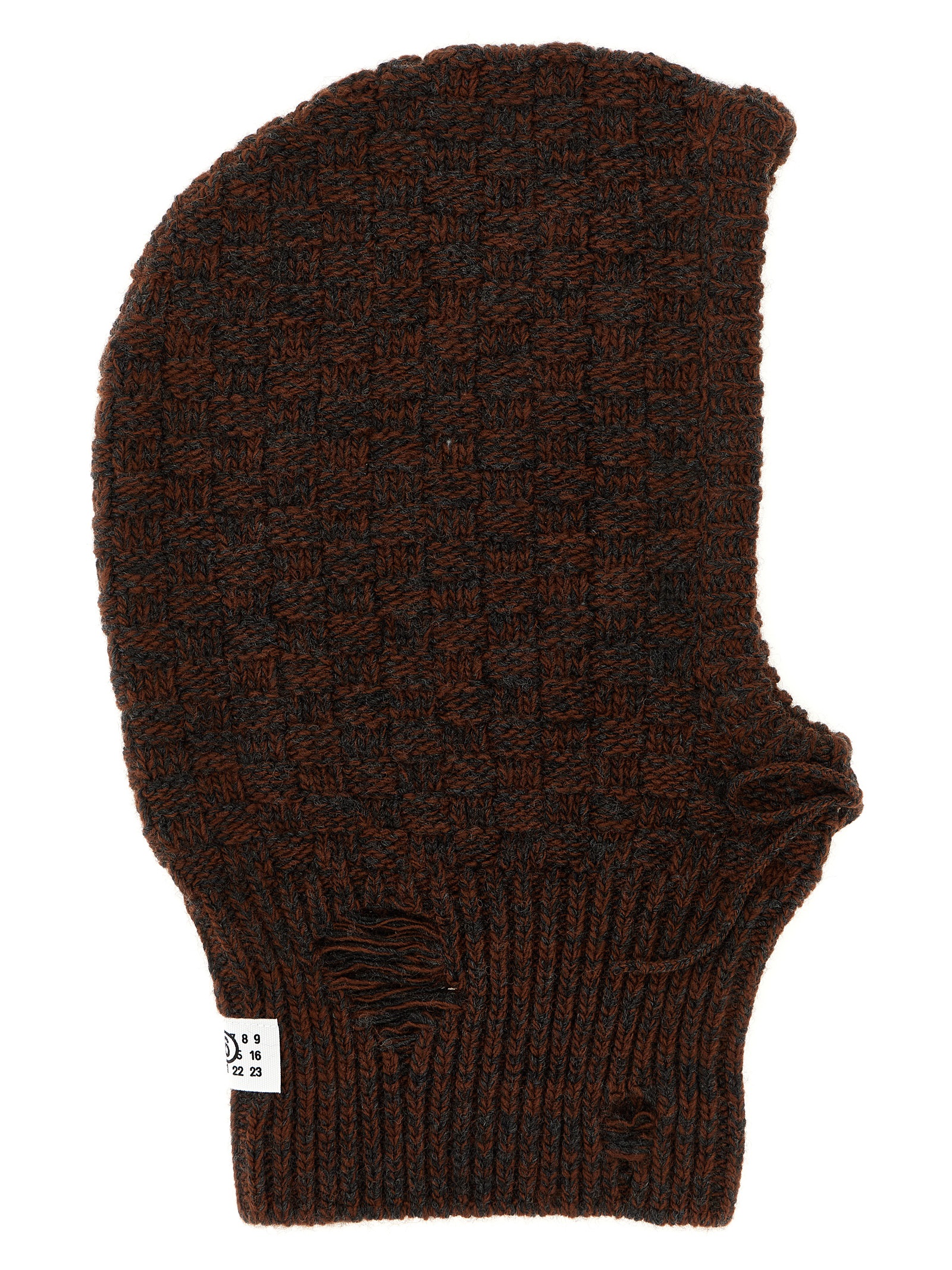Distressed wool balaclava
