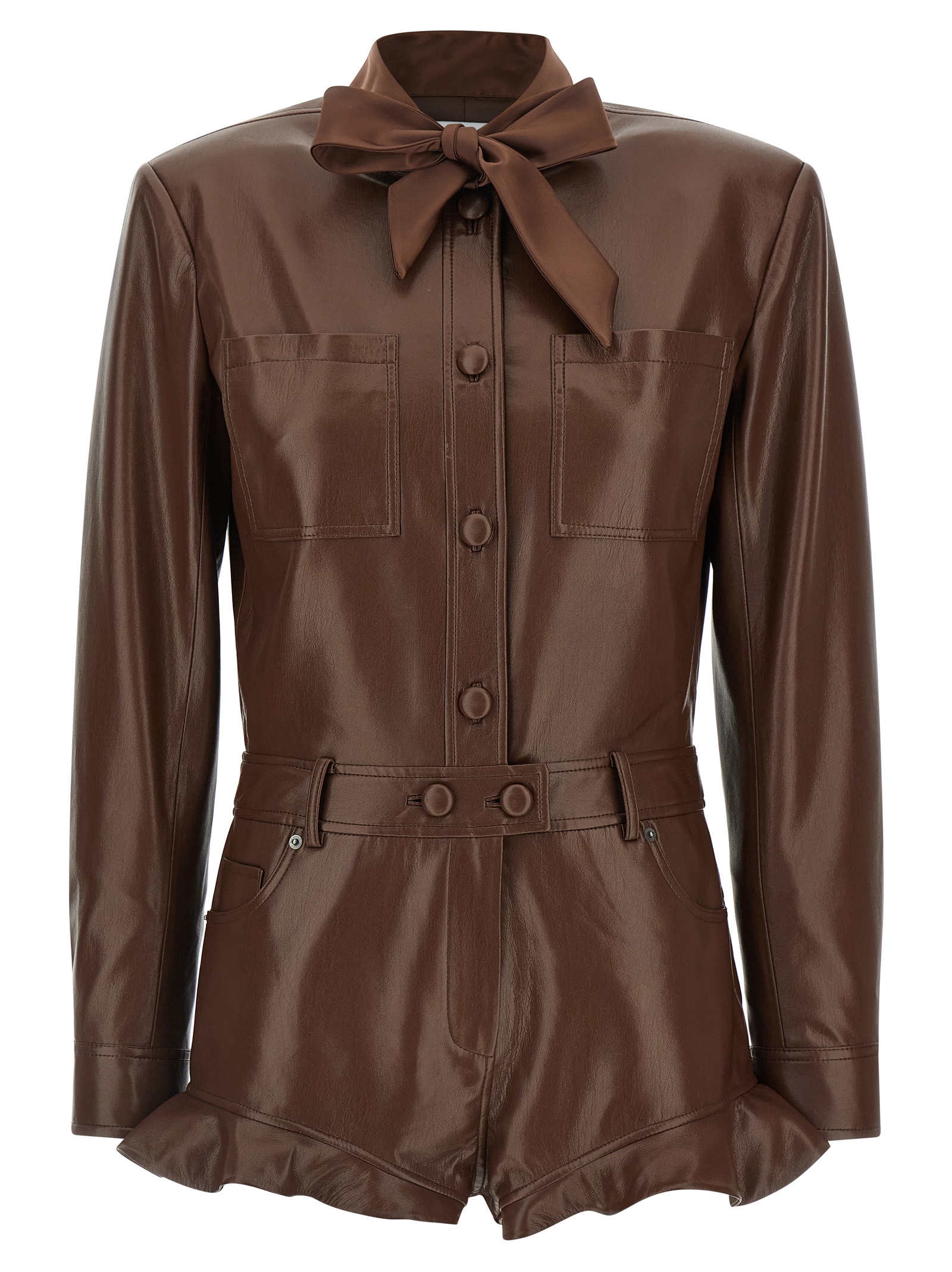 Leather effect jumpsuit