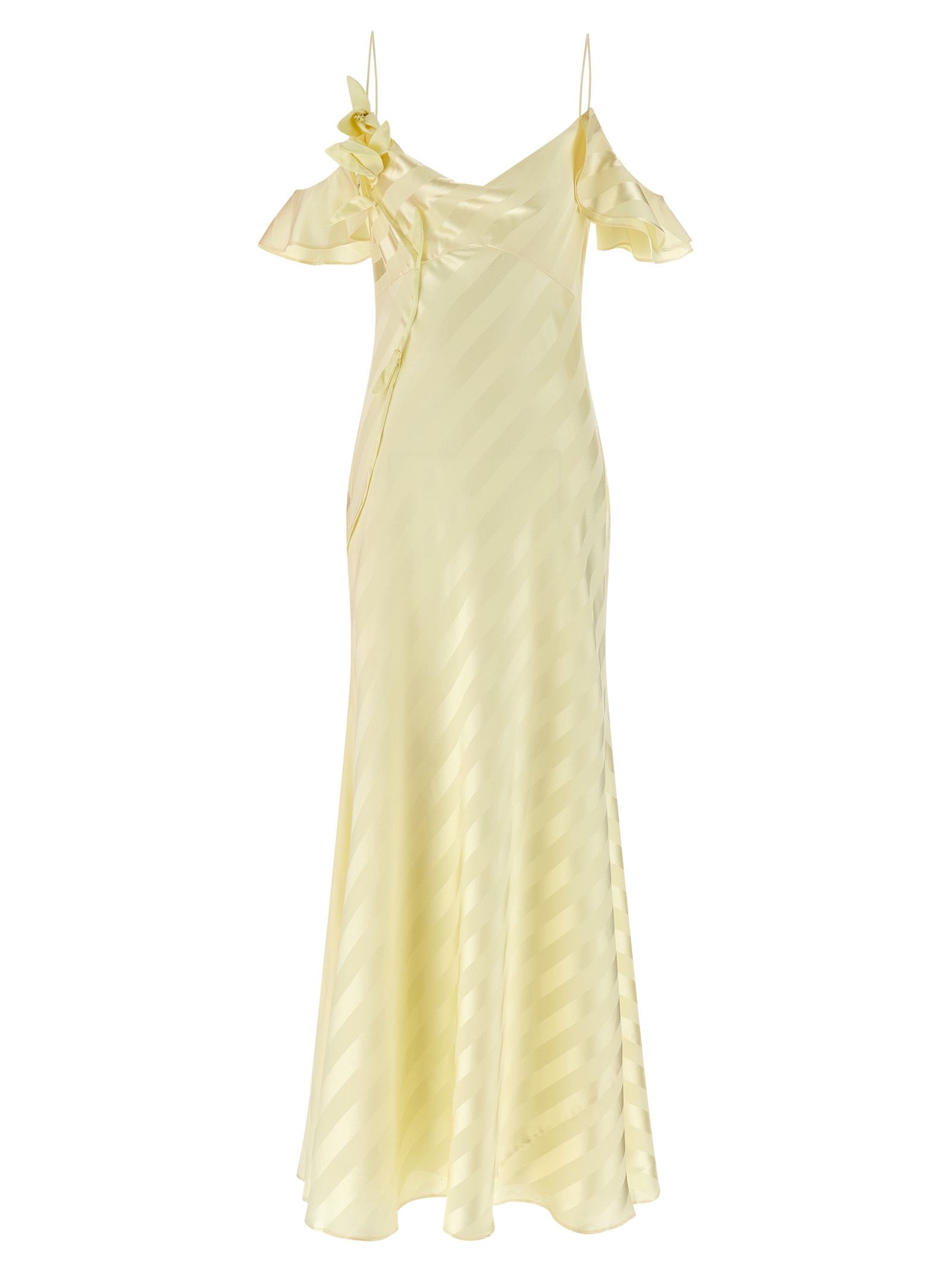 'Satin Striped' long dress