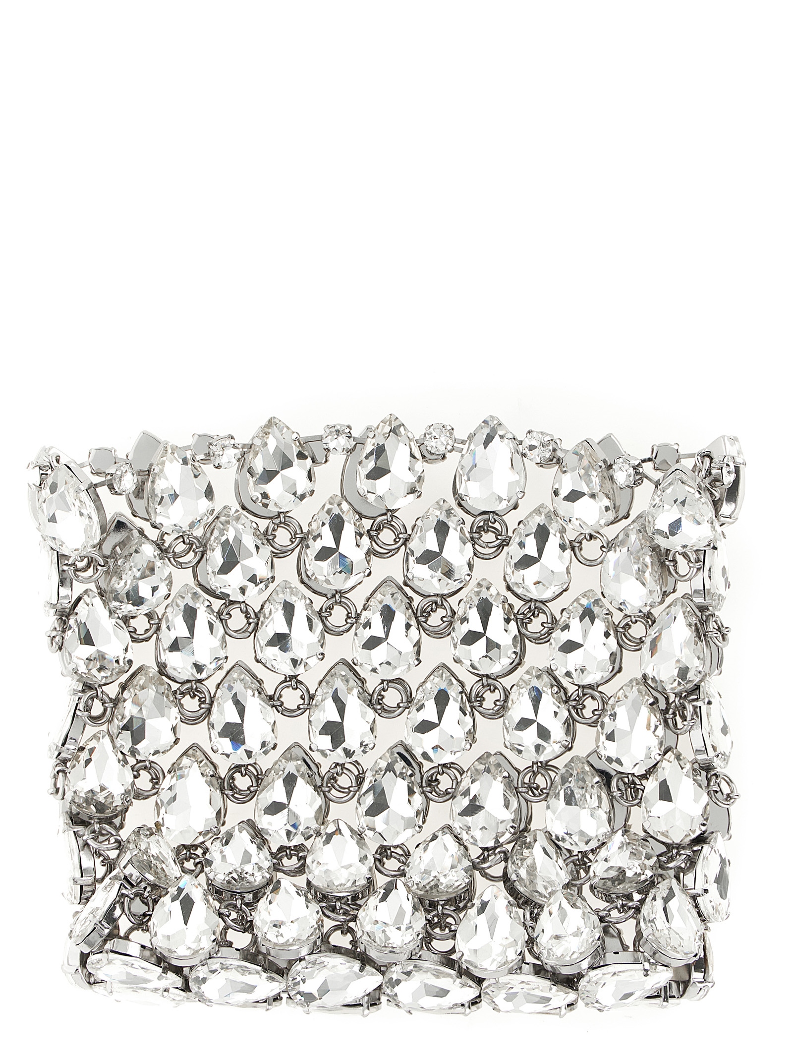 'Silver Crystal Chainmail Mini' clutch