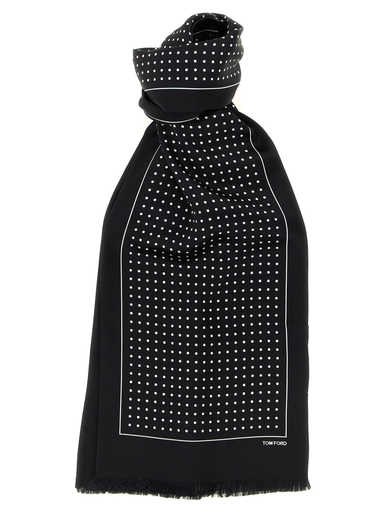 Polka dot silk scarf