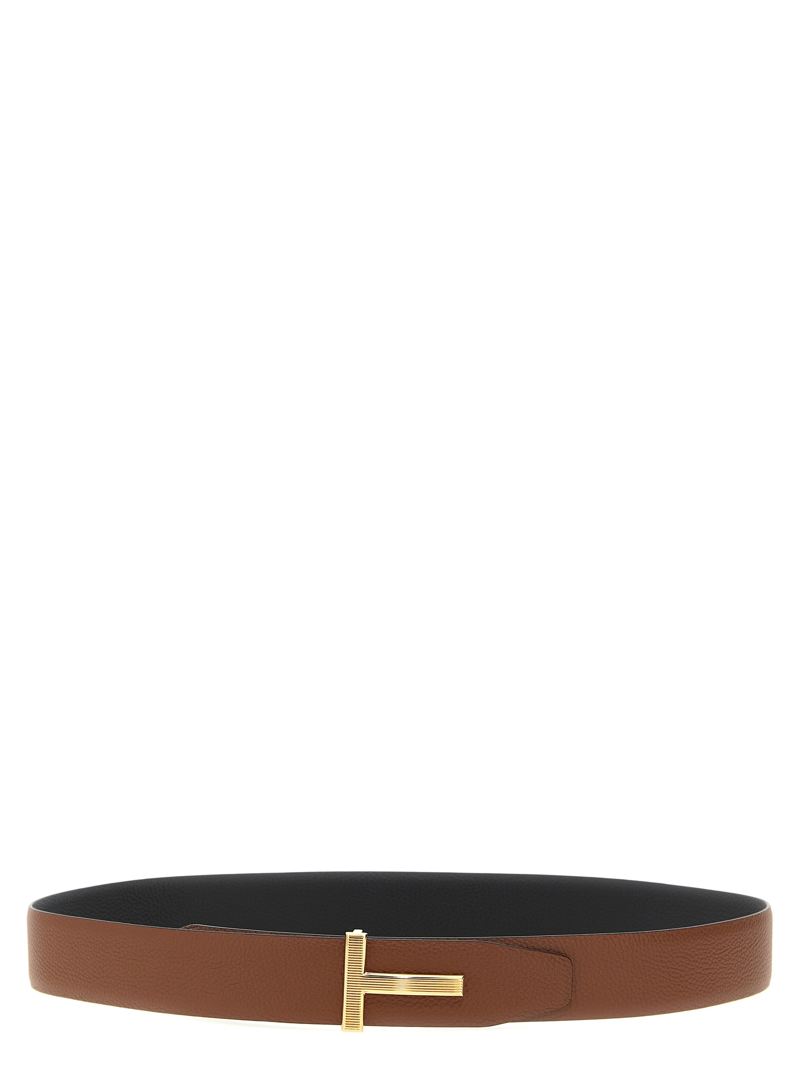 Logo buckle reversible belt
