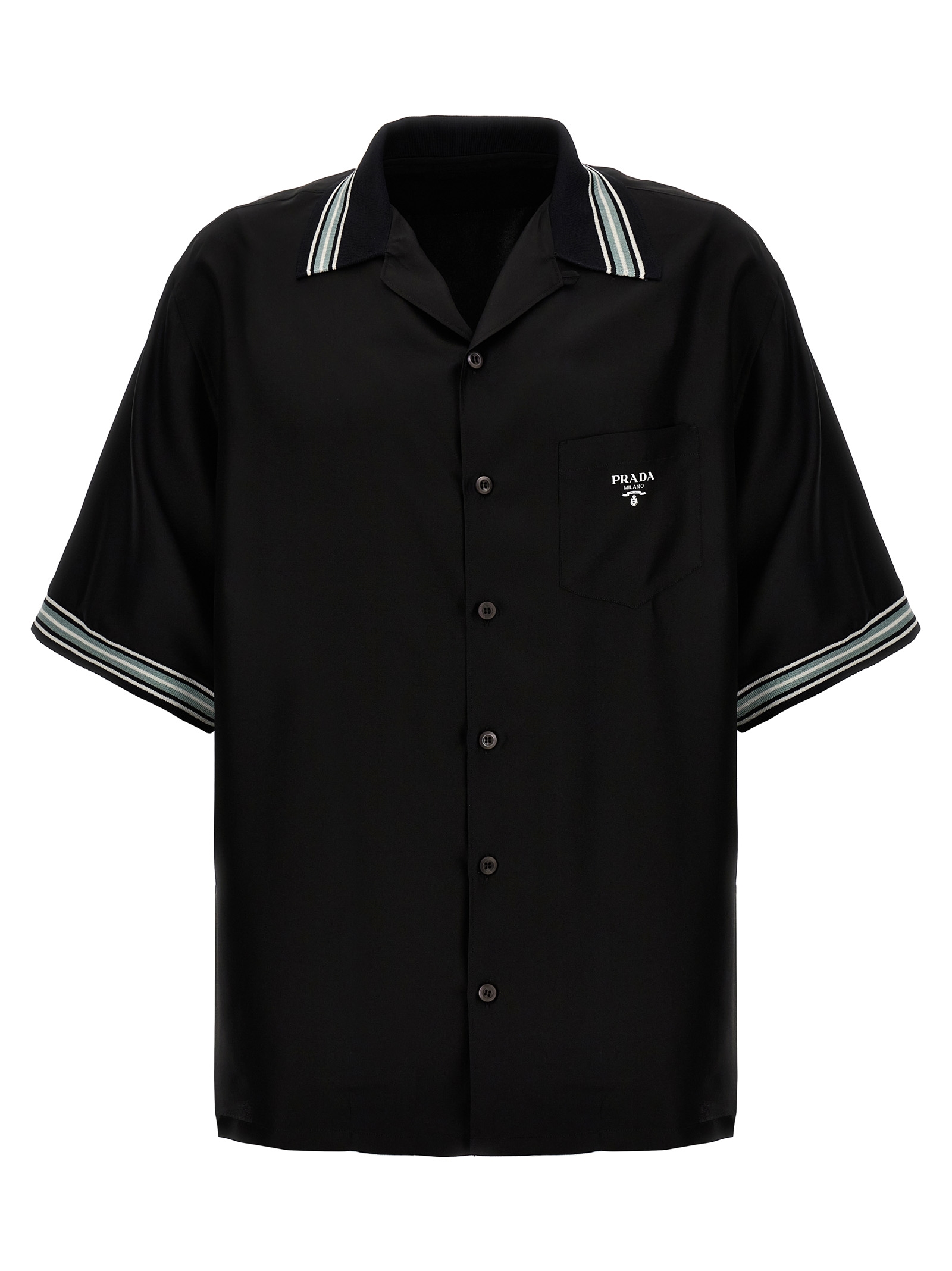 Logo print silk shirt