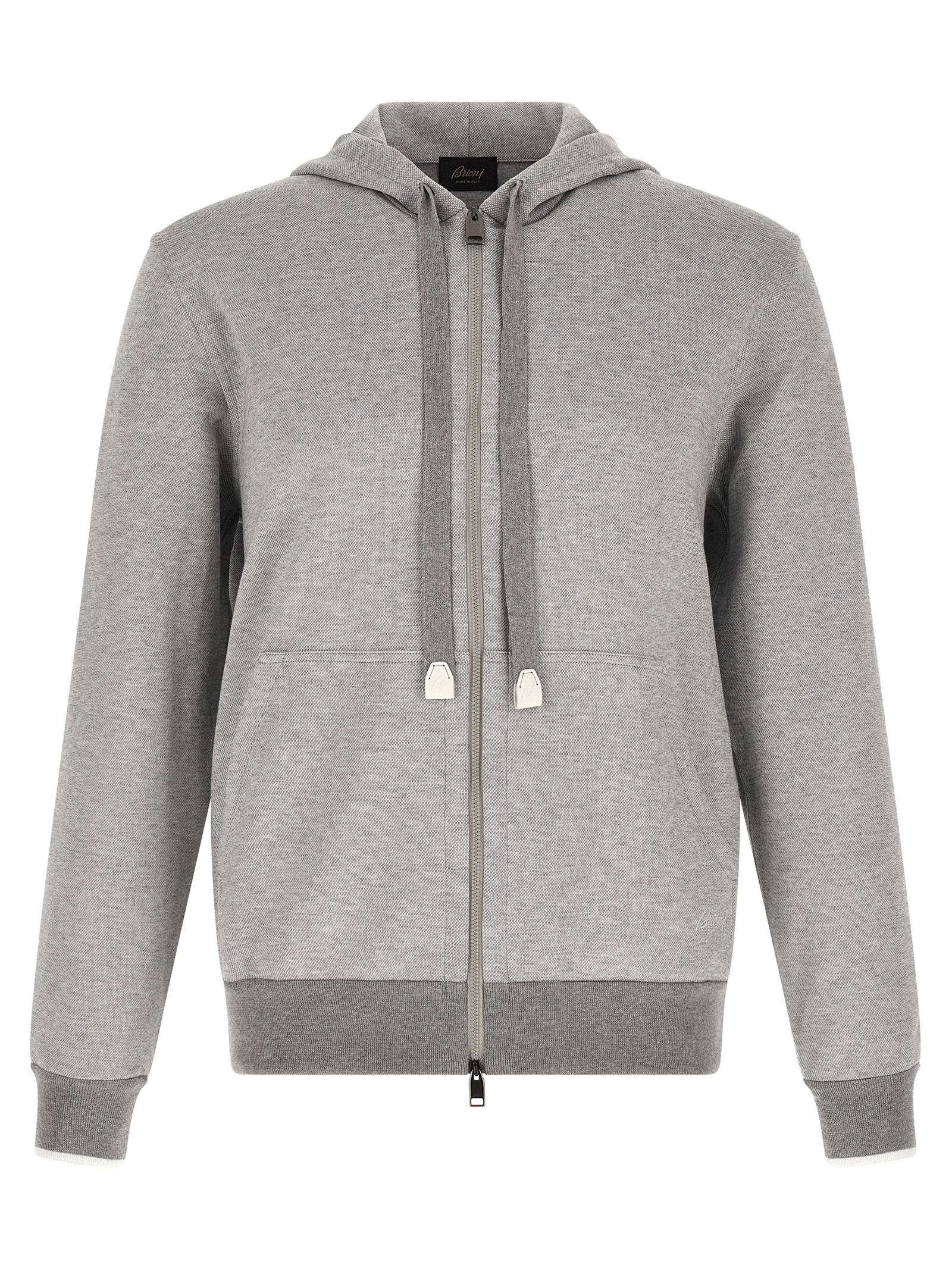 Piquet cotton hoodie
