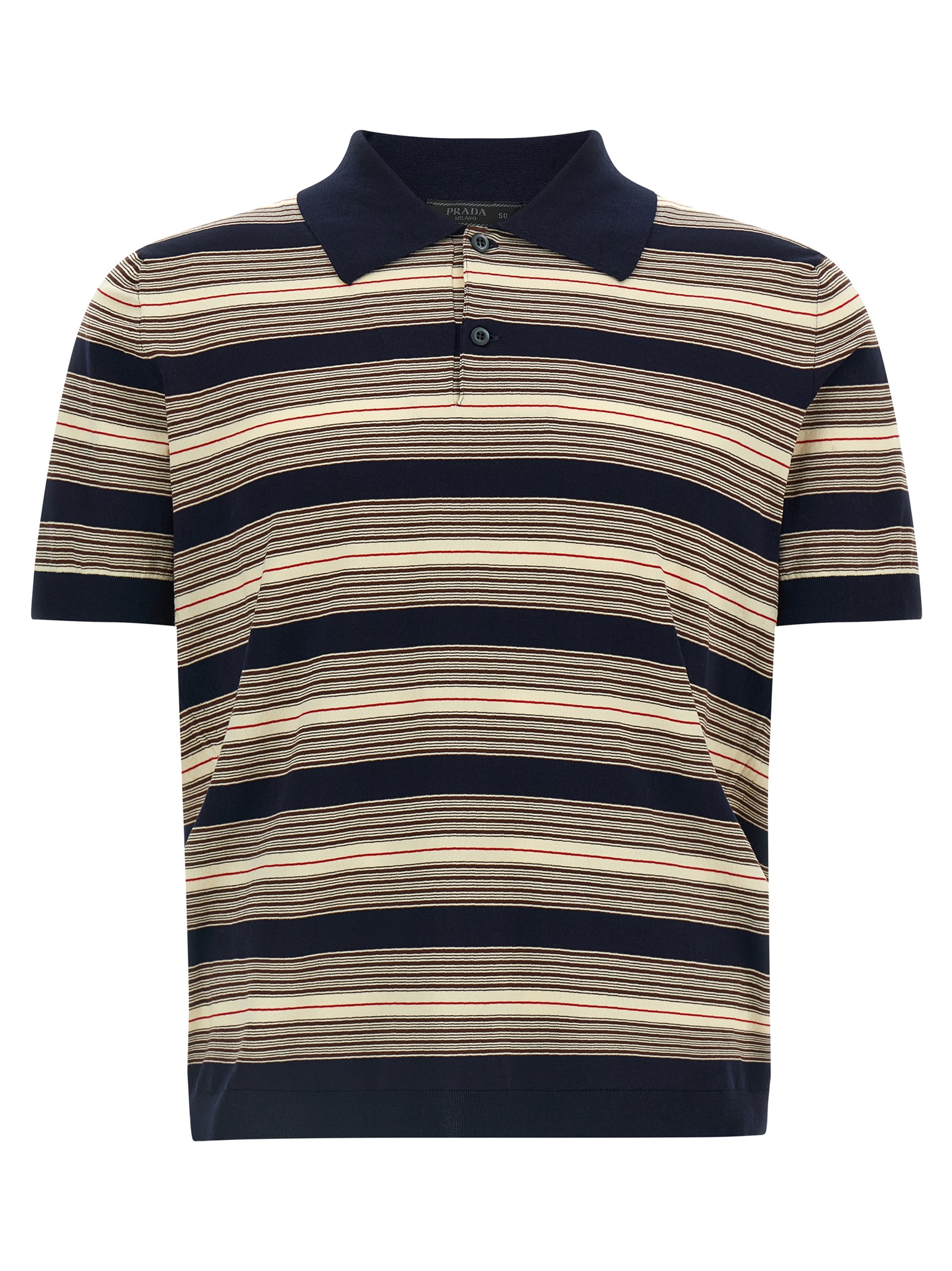 Striped cotton polo shirt