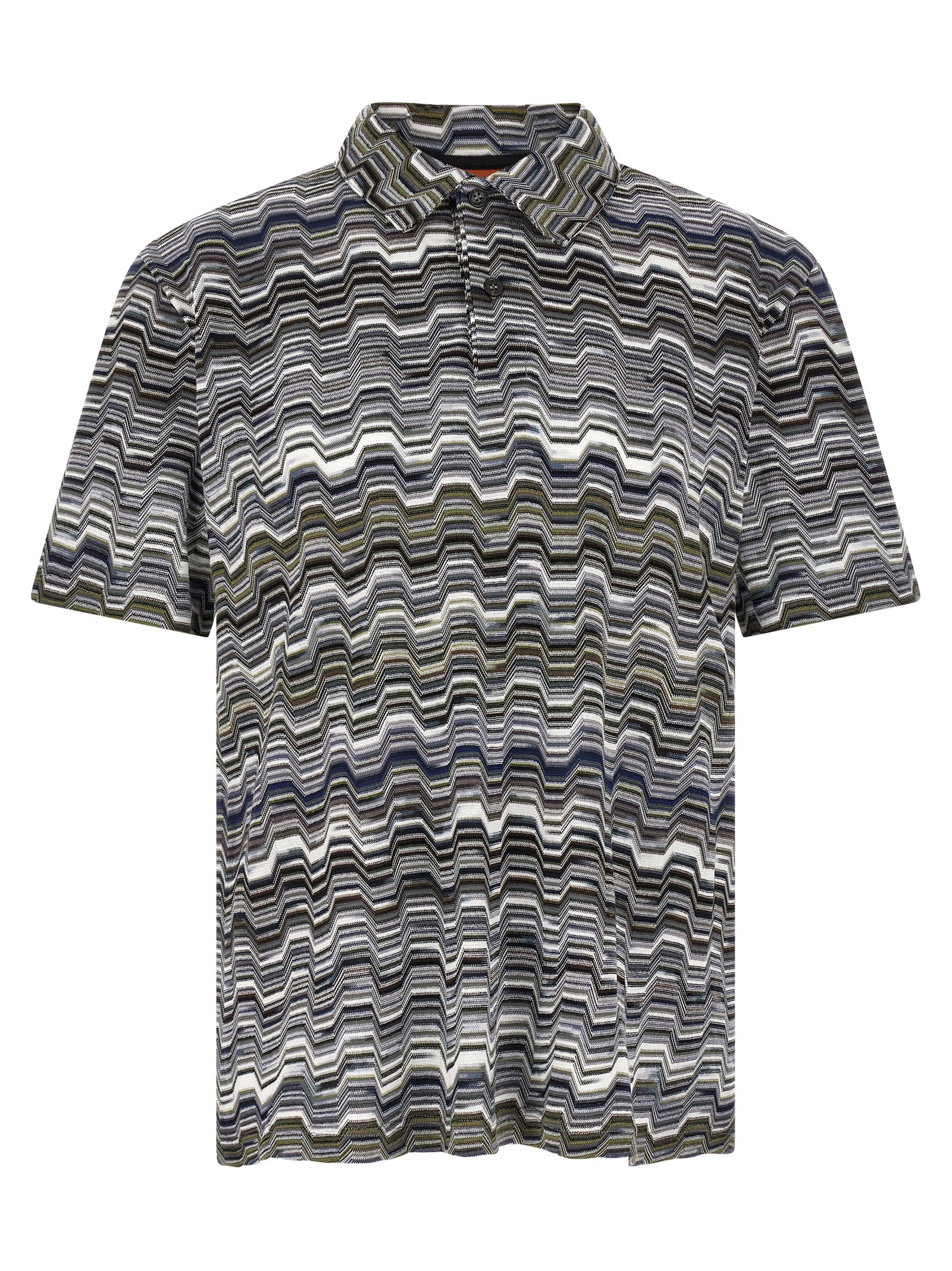 Irregular zigzag polo shirt