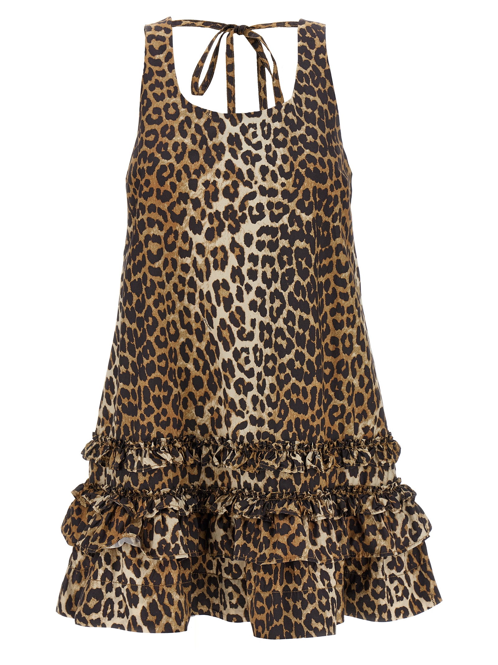 'Leopard Cotton Poplin Mini' dress