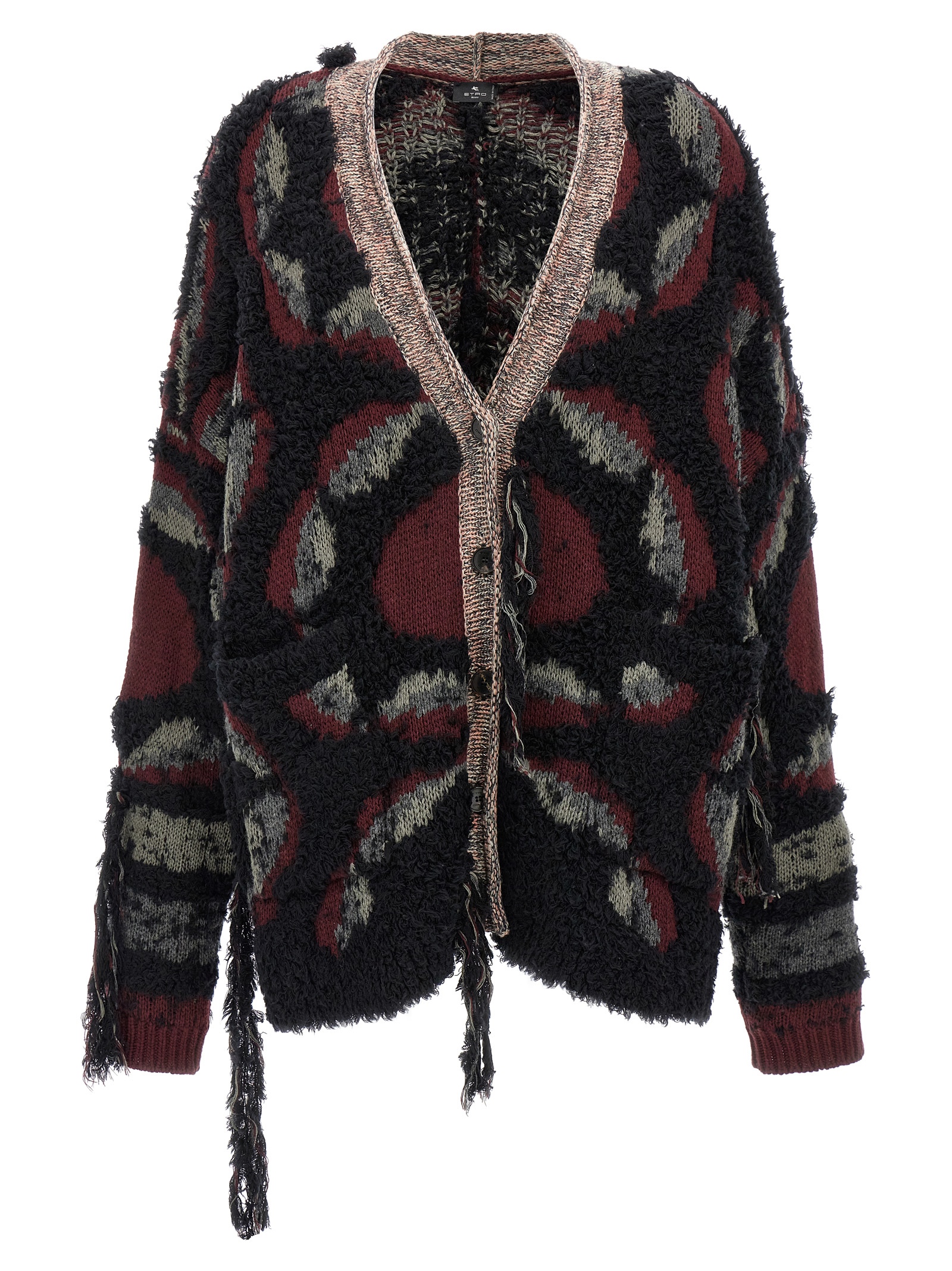 Fringed oversized cardigan