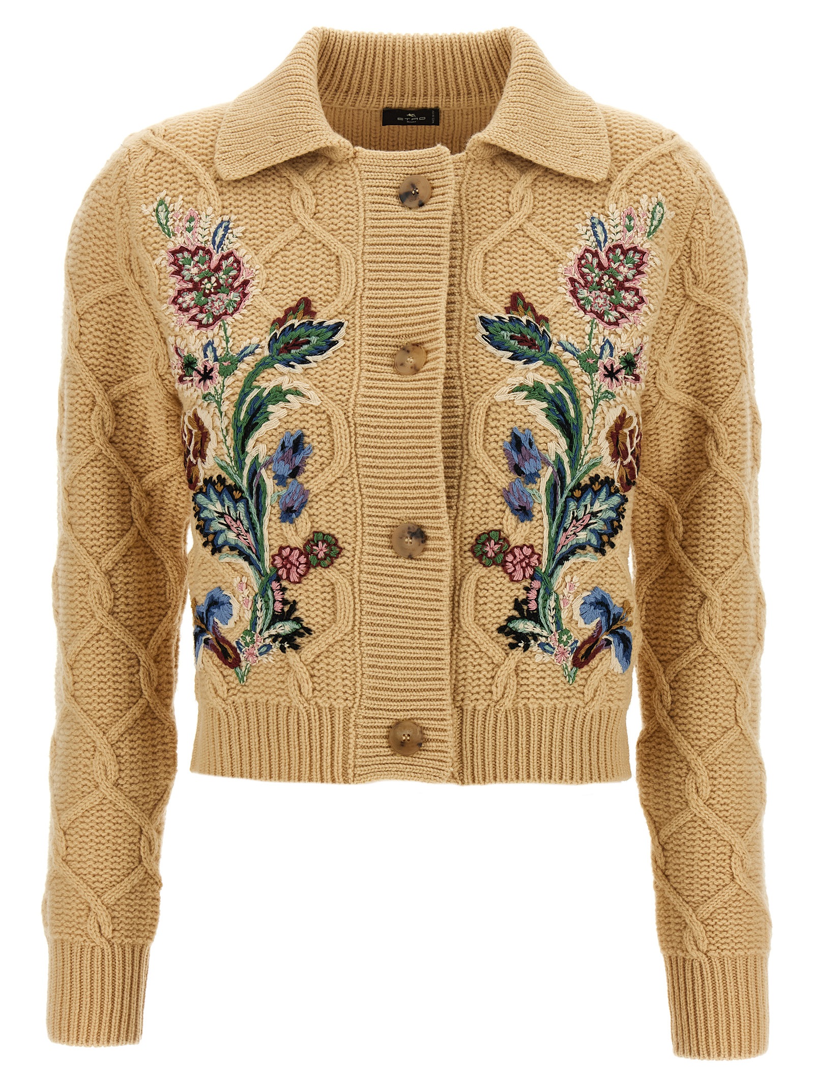 Floral embroidery cardigan