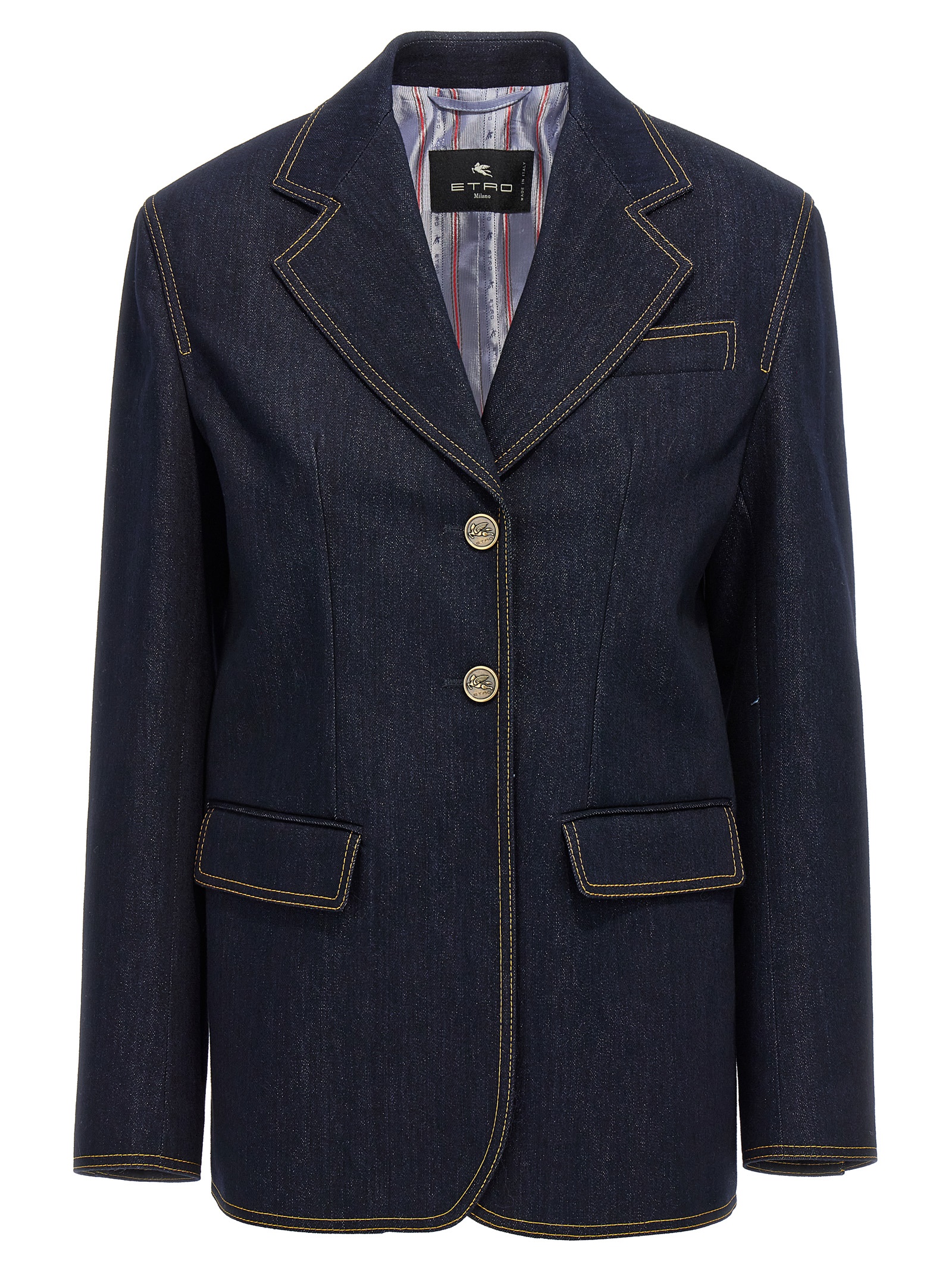 Single-breasted denim blazer