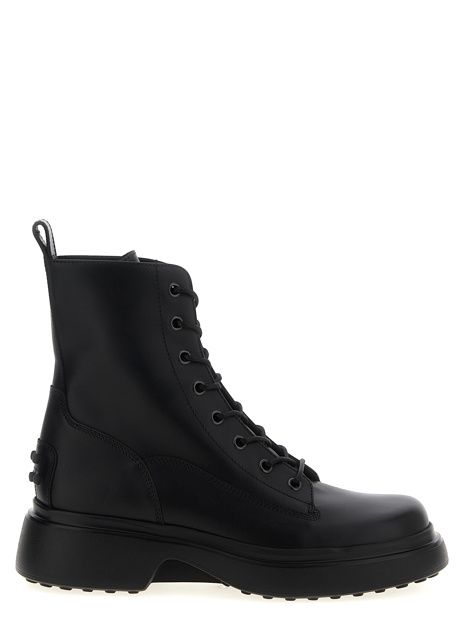 Leather combat boots