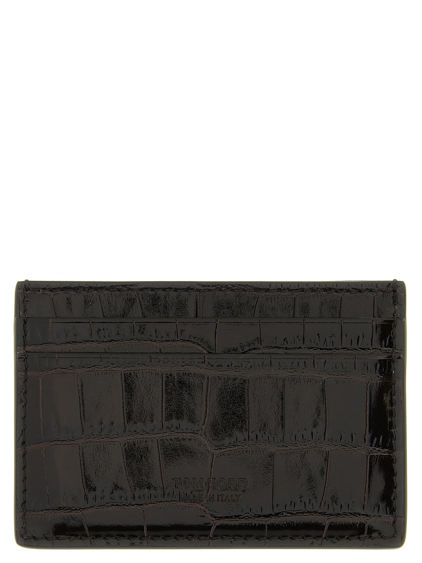 Crocodile leather card holder