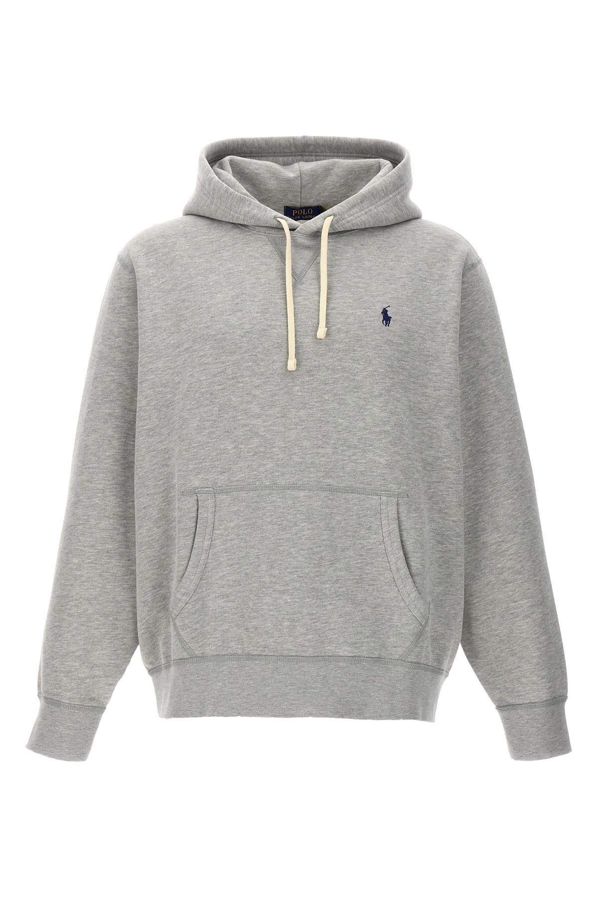 Polo Ralph Lauren Classic Pullover Hoodie With Drawstring In Gray