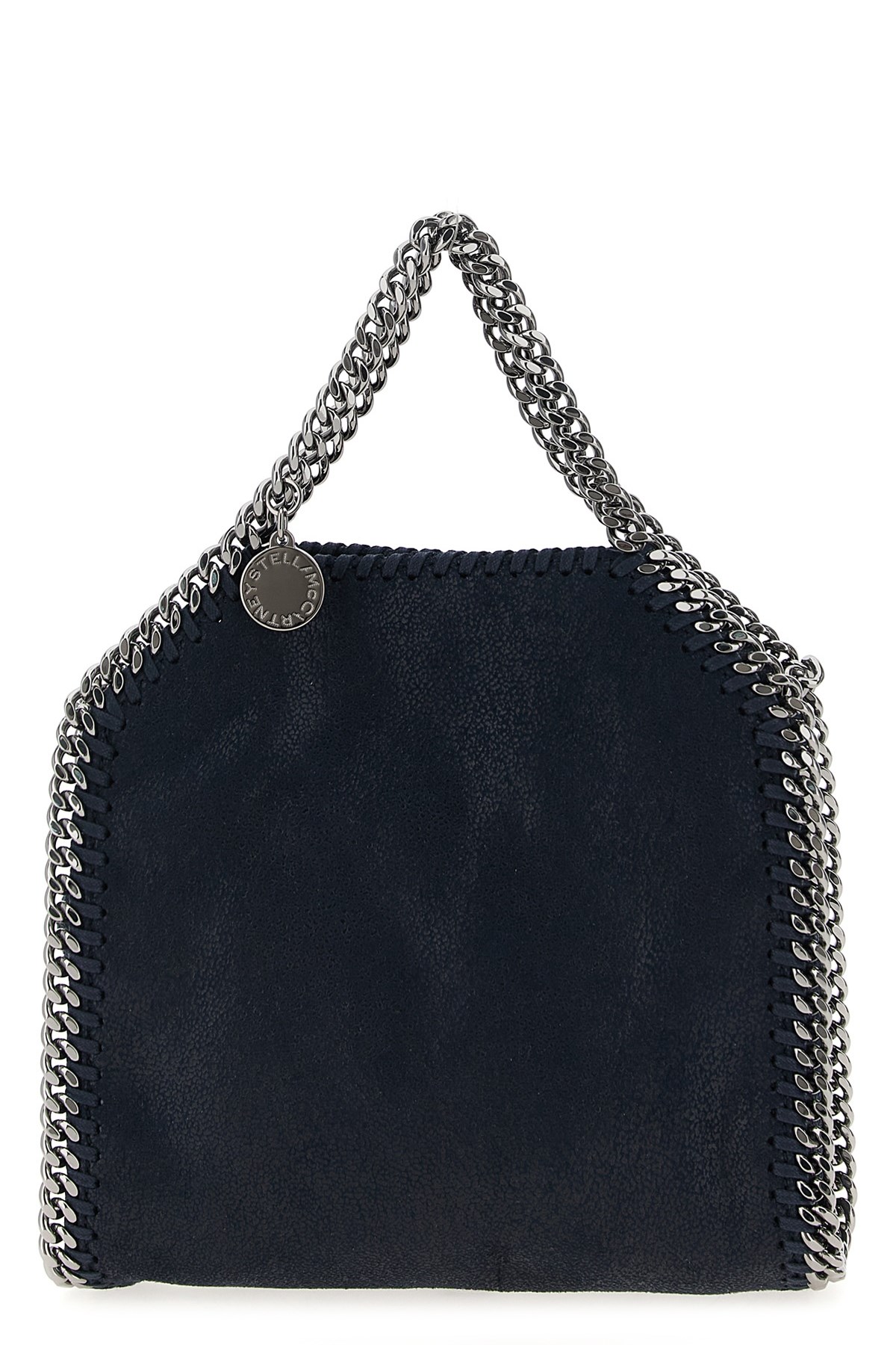Stella Mccartney Chain Strap Metallic Shoulder Bag In Blue