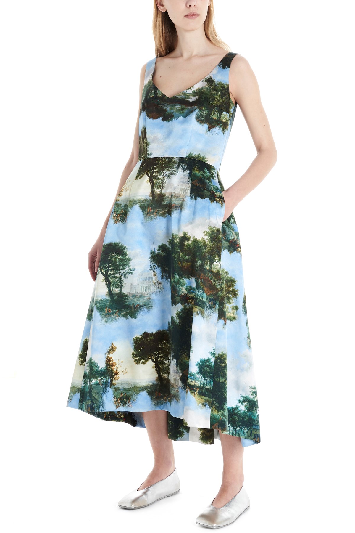 COMME DES GARÇONS 'Landscape' Silk Mix Dress