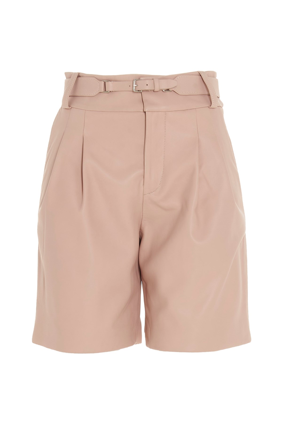 REDVALENTINO Belted Leather Shorts