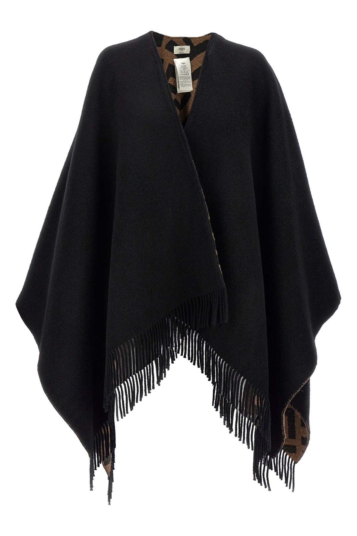 Fendi All Over Ff Reversibile Cape Capes Multicolor In Multi