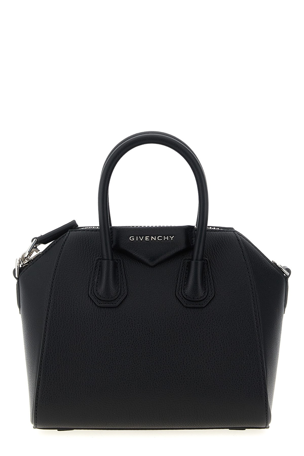 Givenchy Mini Antigona Box Two-way Leather Tote Bag In Black