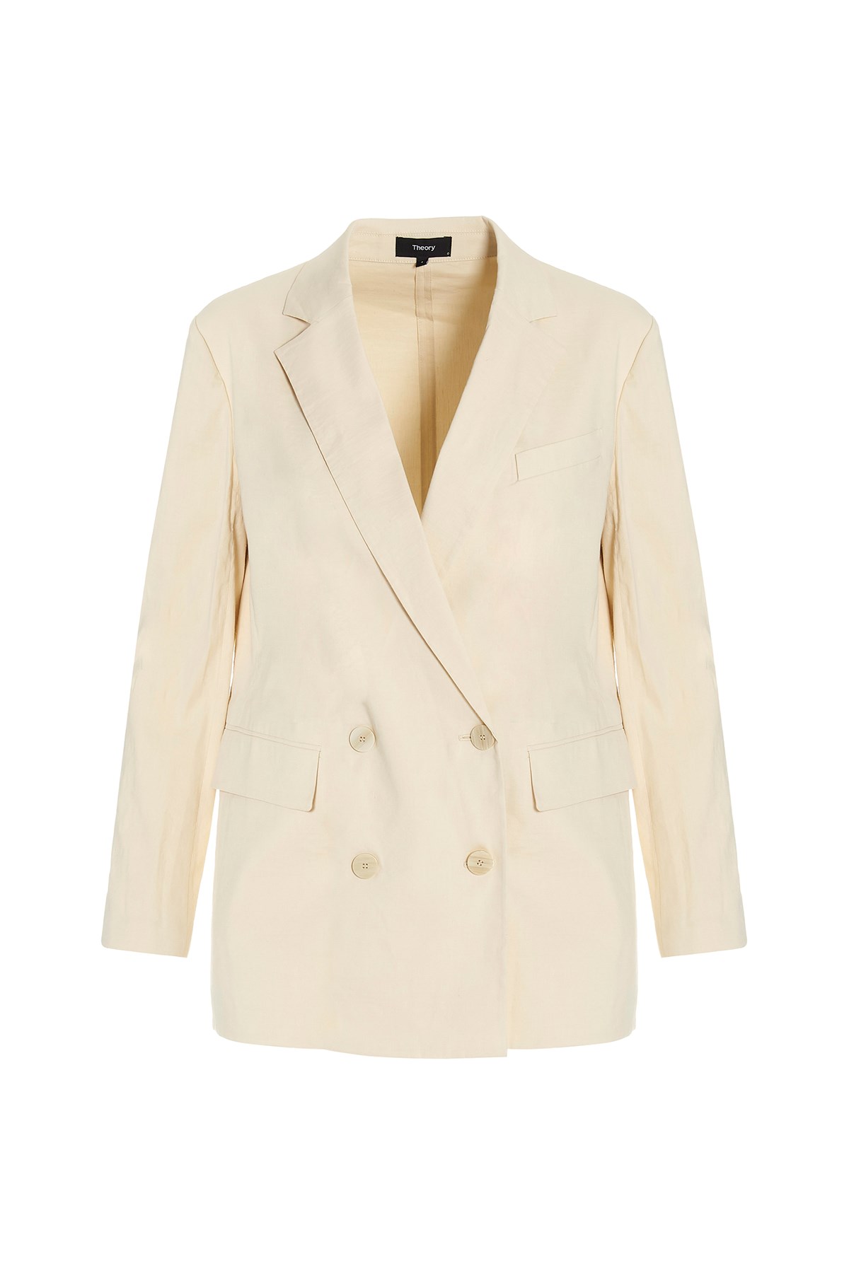 THEORY Double-Breasted Linen Blazer Jacket