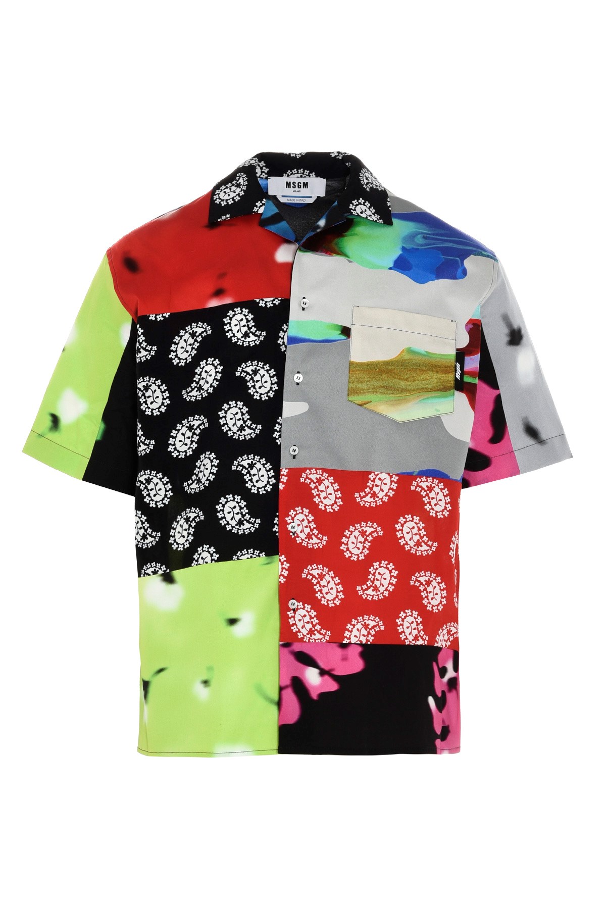 MSGM All Over Patchwork Shirt