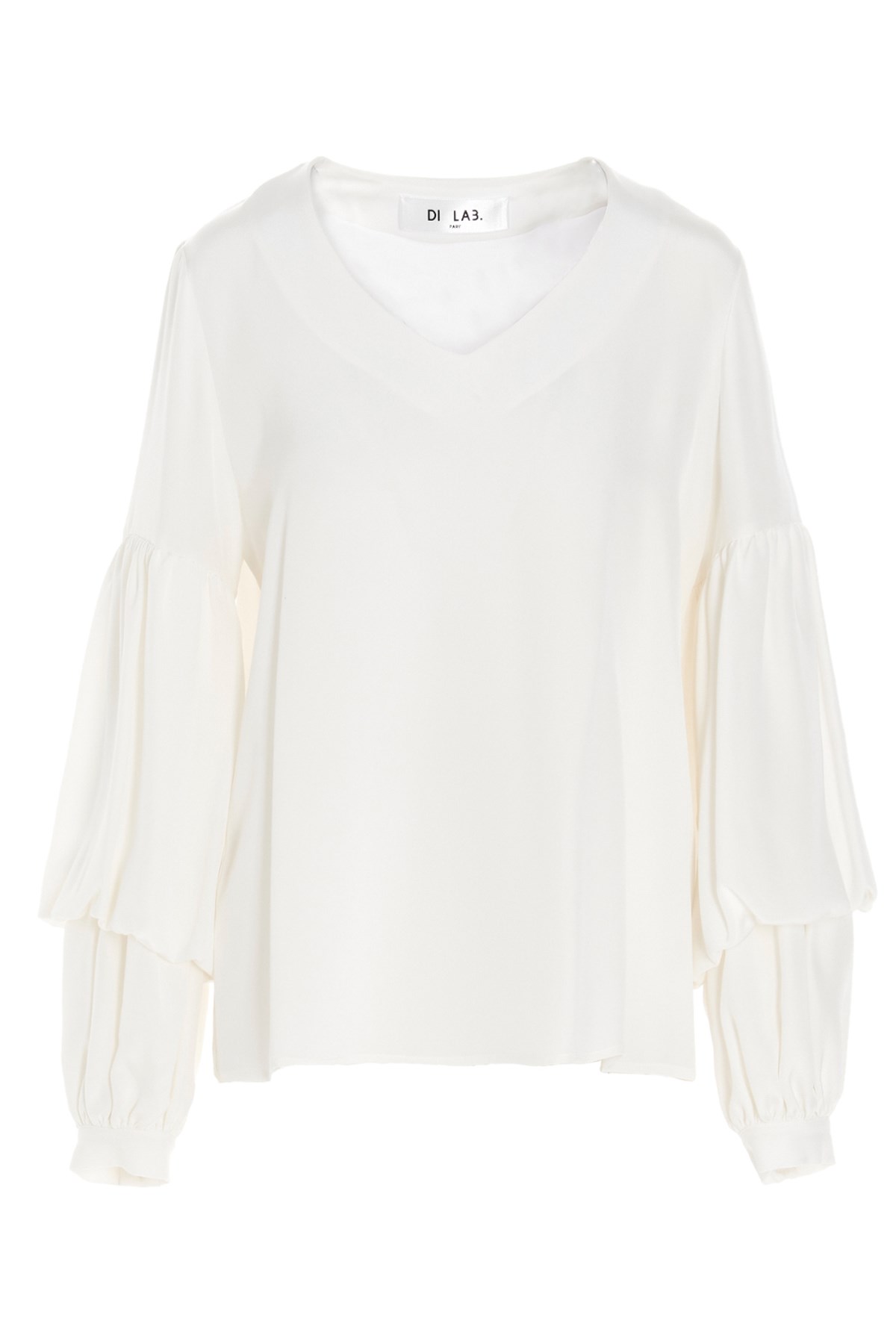 Puff-Sleeve Silk Shirt