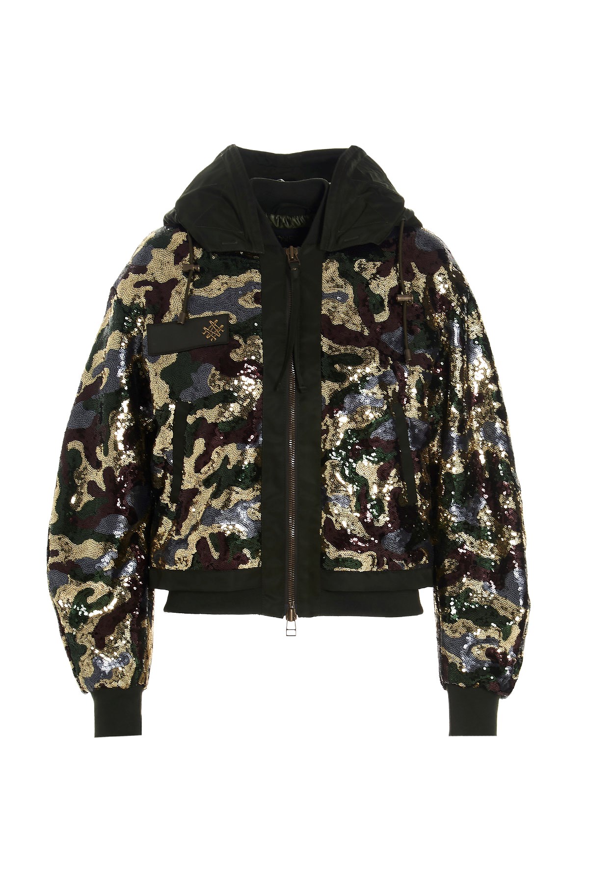 MR & MRS ITALY Audrey Tritto Collaboration Camouflage Sequin Bomber Ja