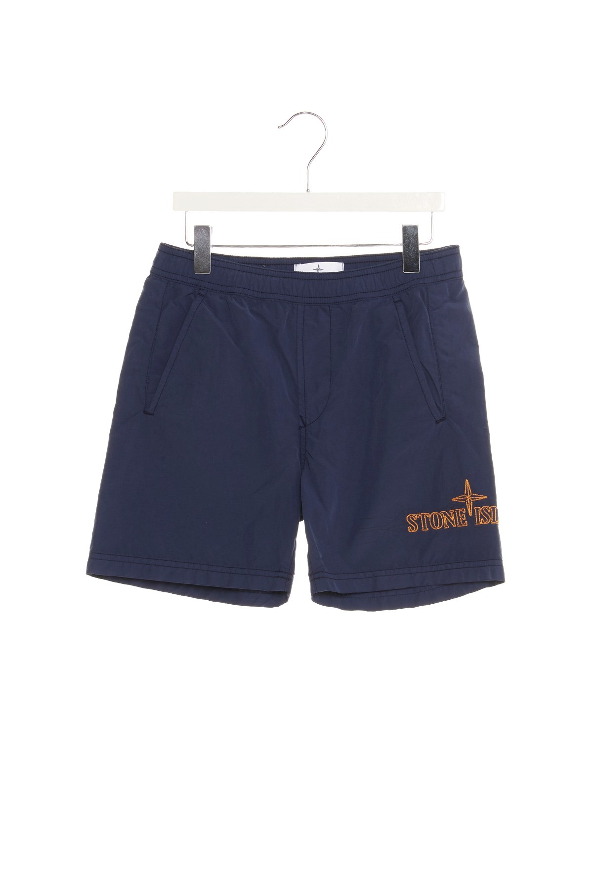 STONE ISLAND JUNIOR Embroidered Logo Beach Boxer Shorts