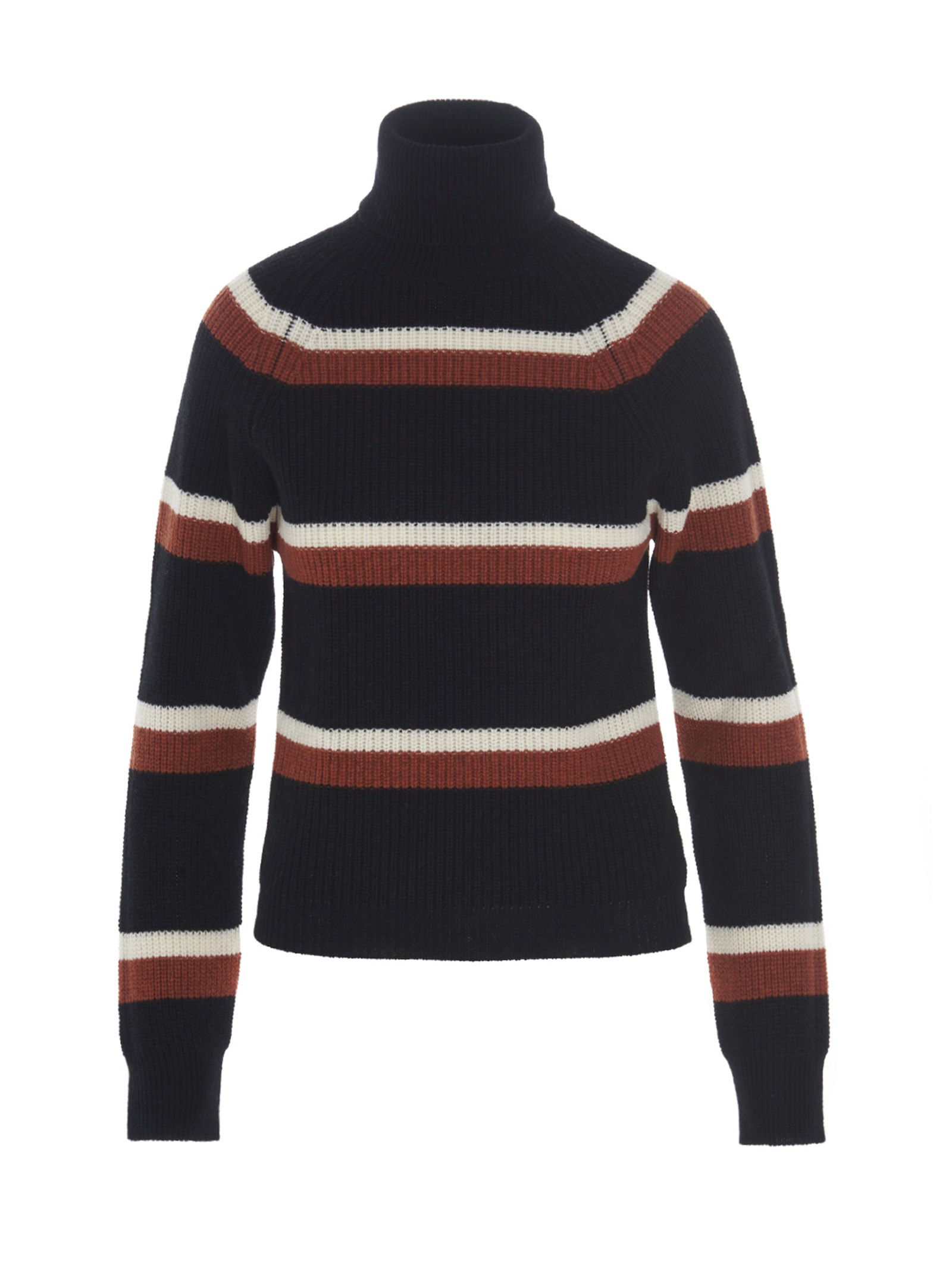 Striped wool turtleneck sweater