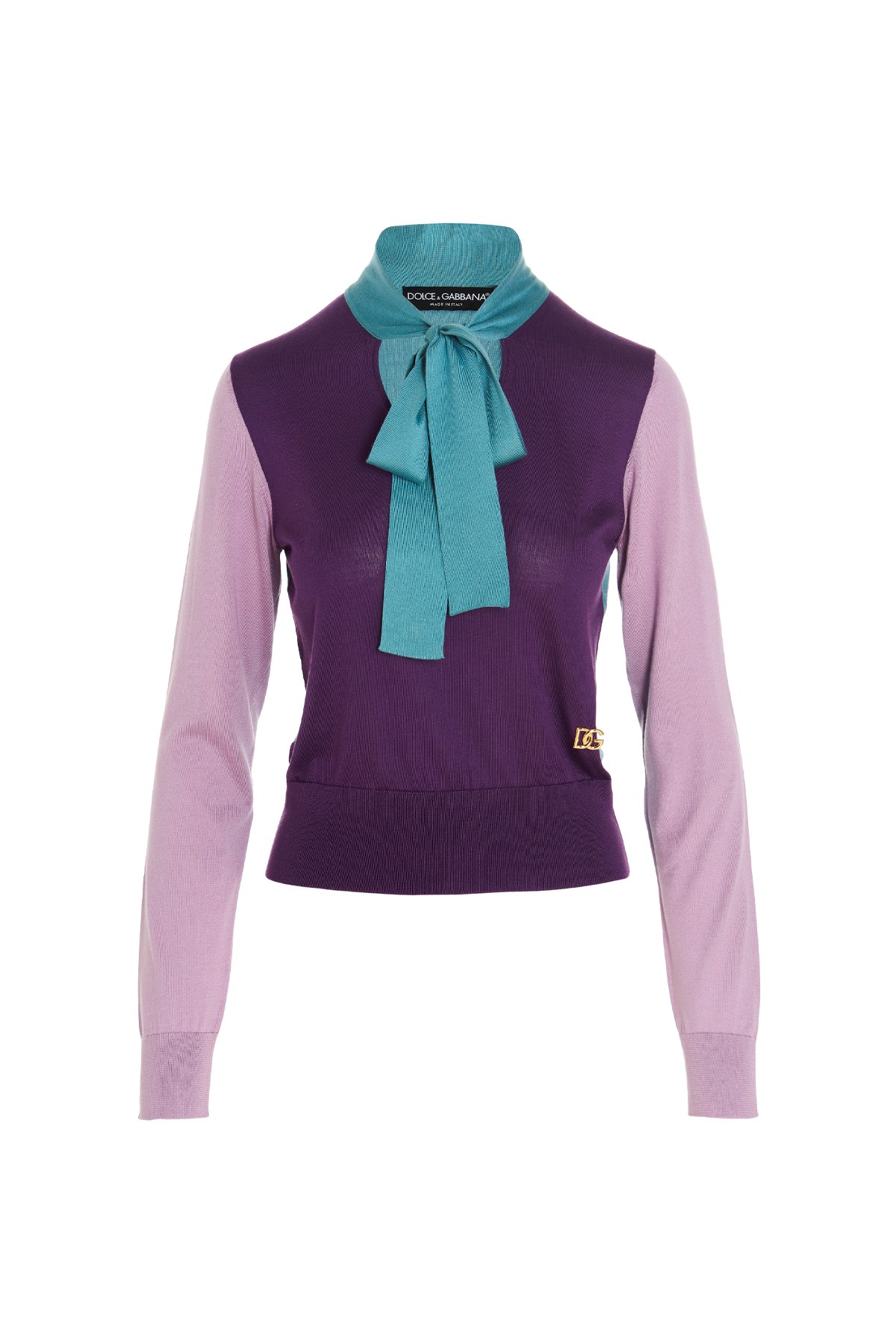 DOLCE & GABBANA Color Block Silk Sweater