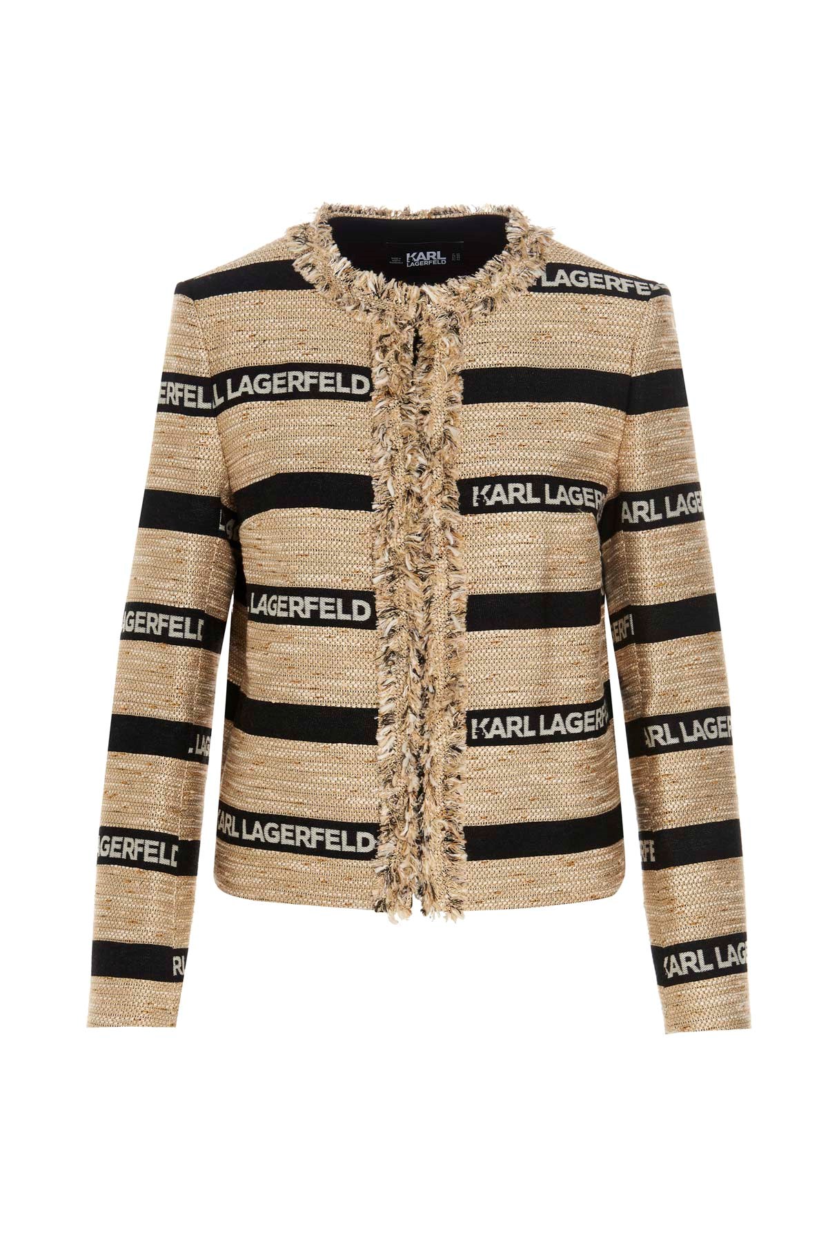 KARL LAGERFELD Logo Tweed Blazer Jacket
