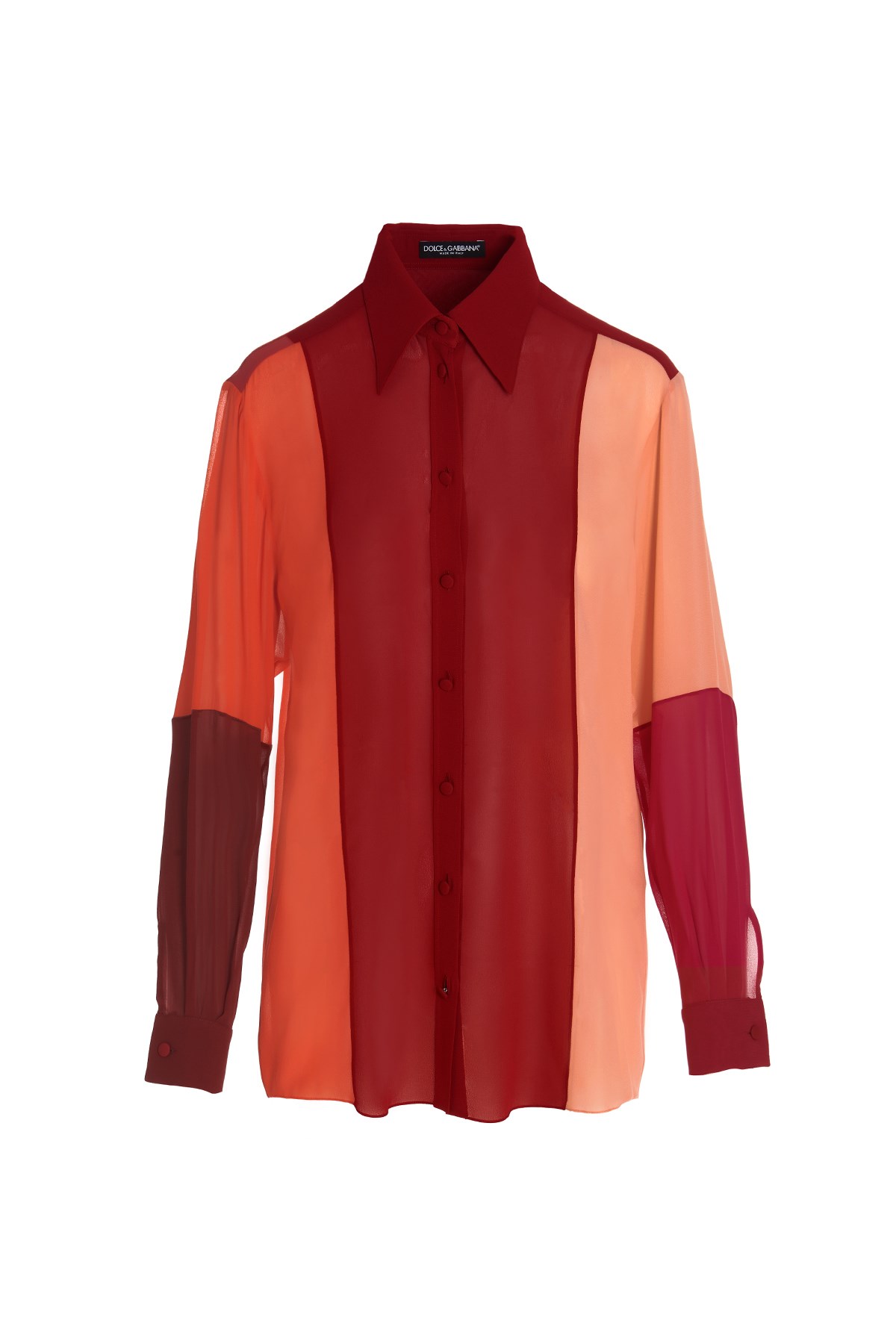 DOLCE & GABBANA Color Block Silk Shirt
