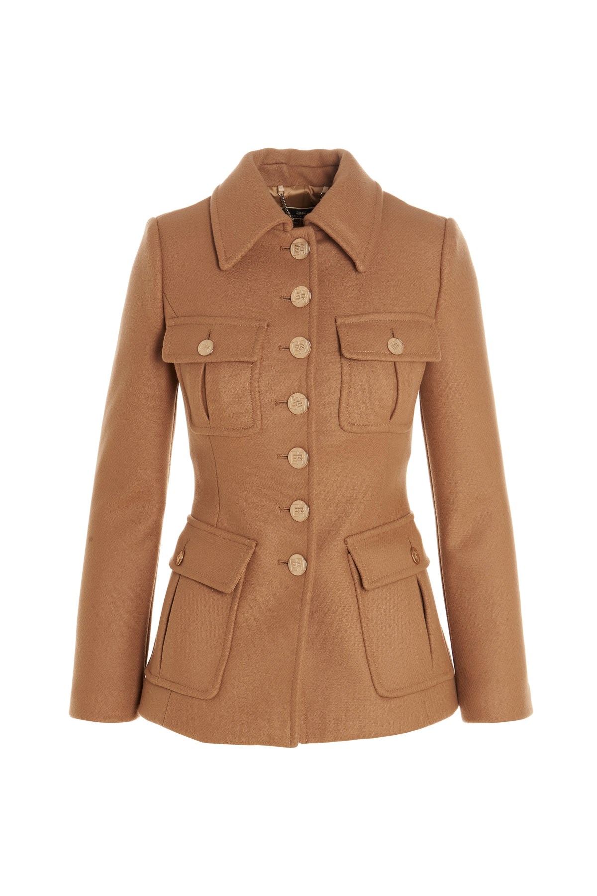 ELISABETTA FRANCHI Peacoat Coat With Buttons
