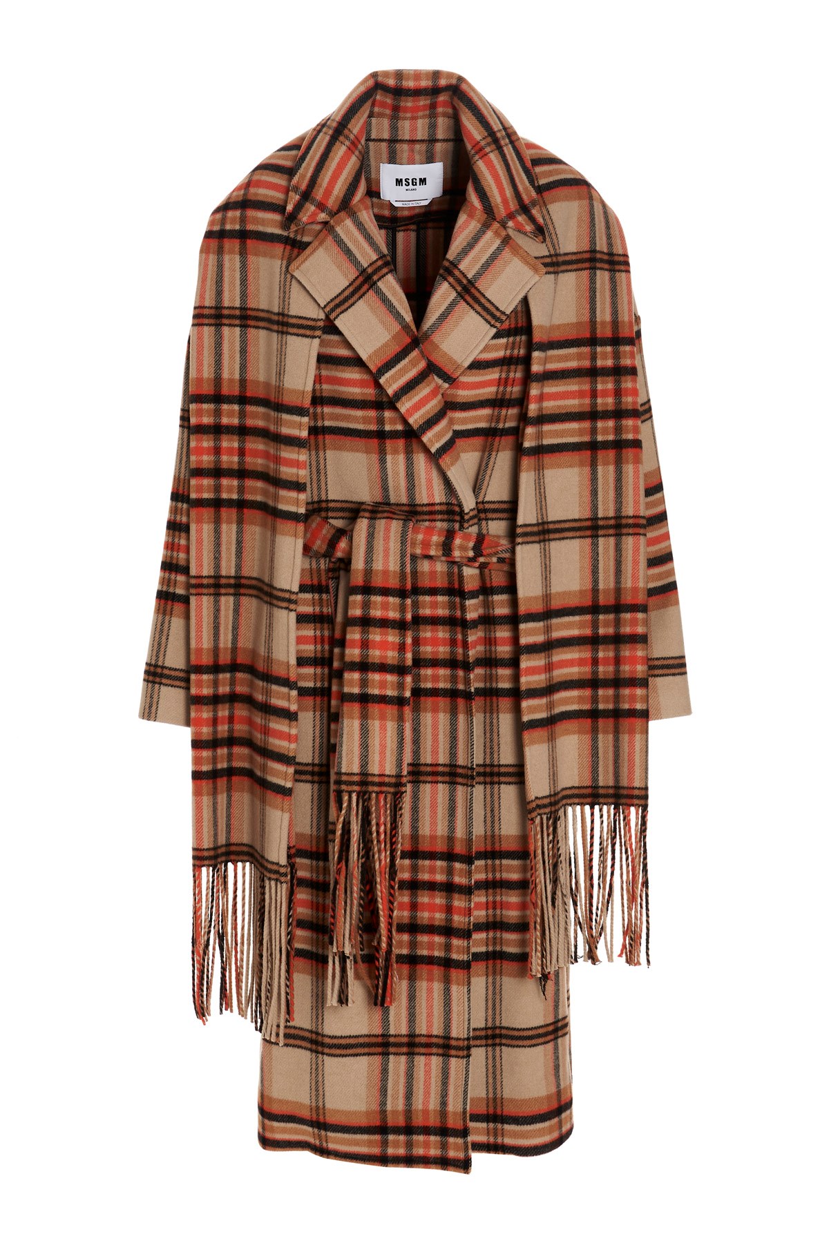 MSGM Check Belted Coat