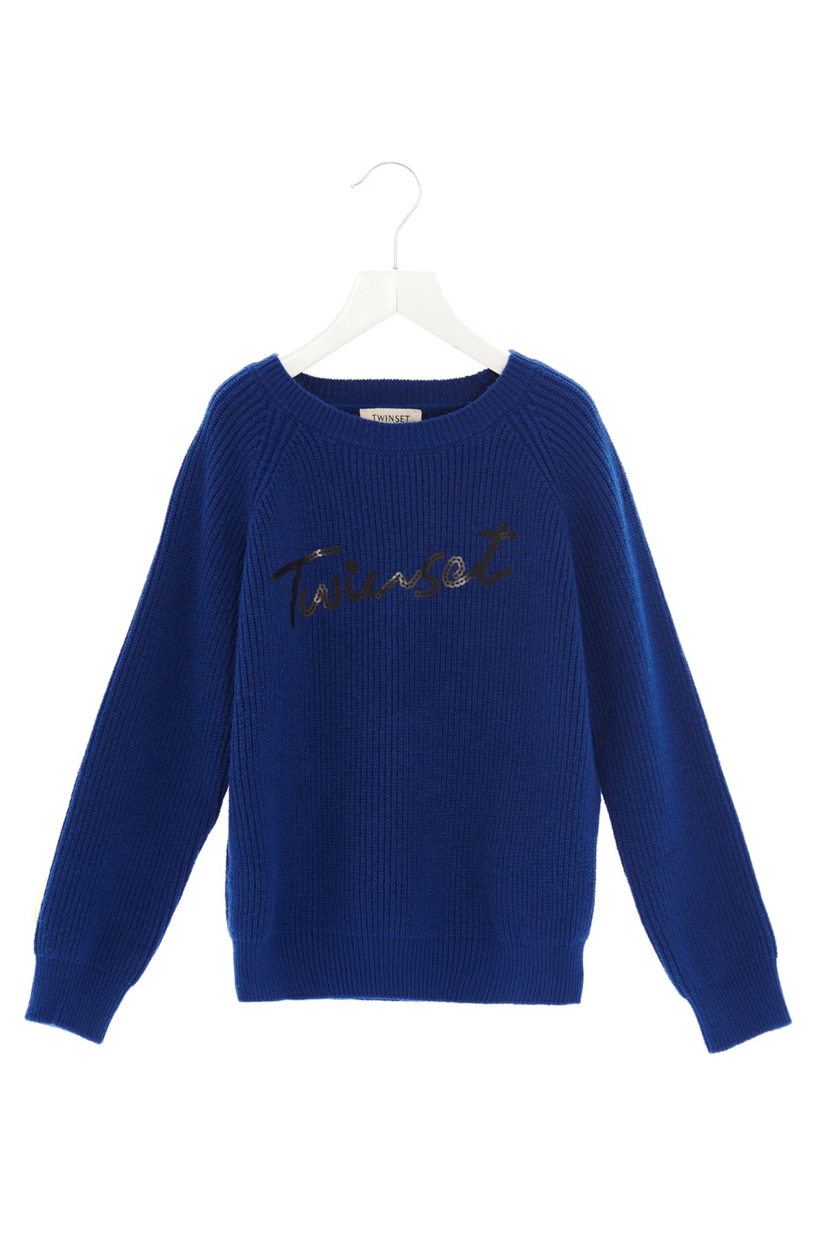 TWIN SET Sequin Logo Sweater