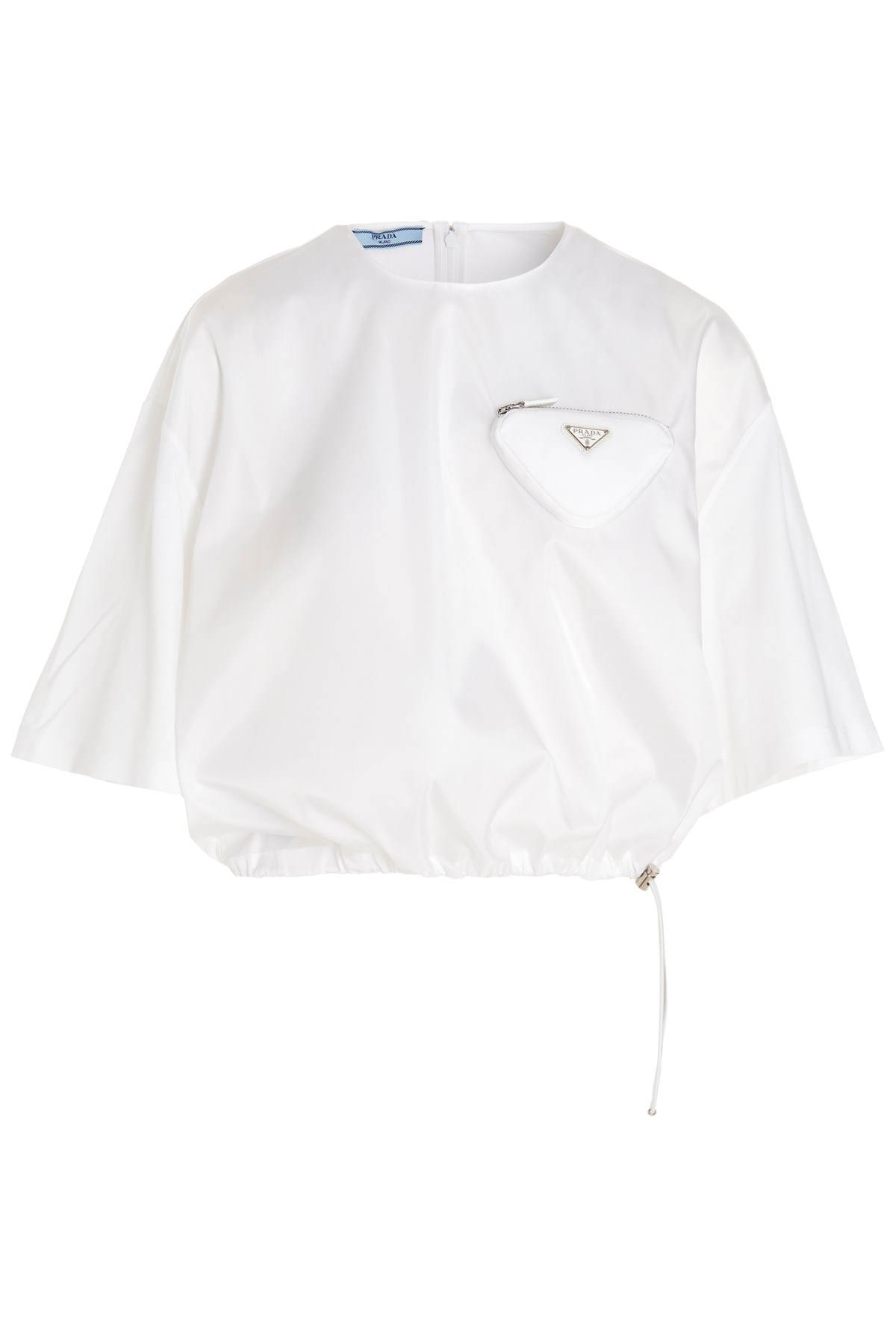 PRADA Re-Nylon And Cotton Cropped T-Shirt
