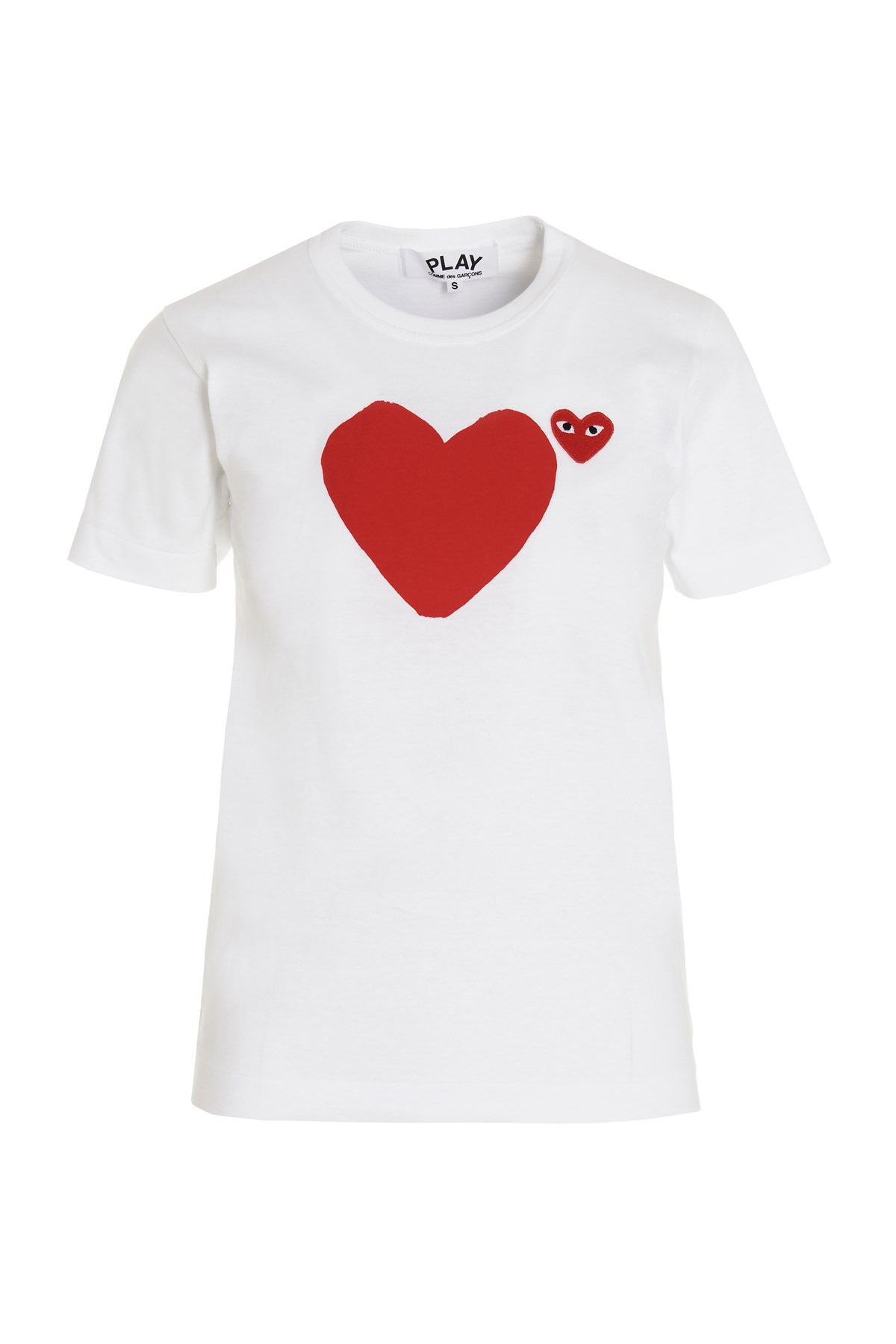 COMME DES GARÇONS PLAY T-Shirt Mit Aufnäher Und Druck 'Heart'