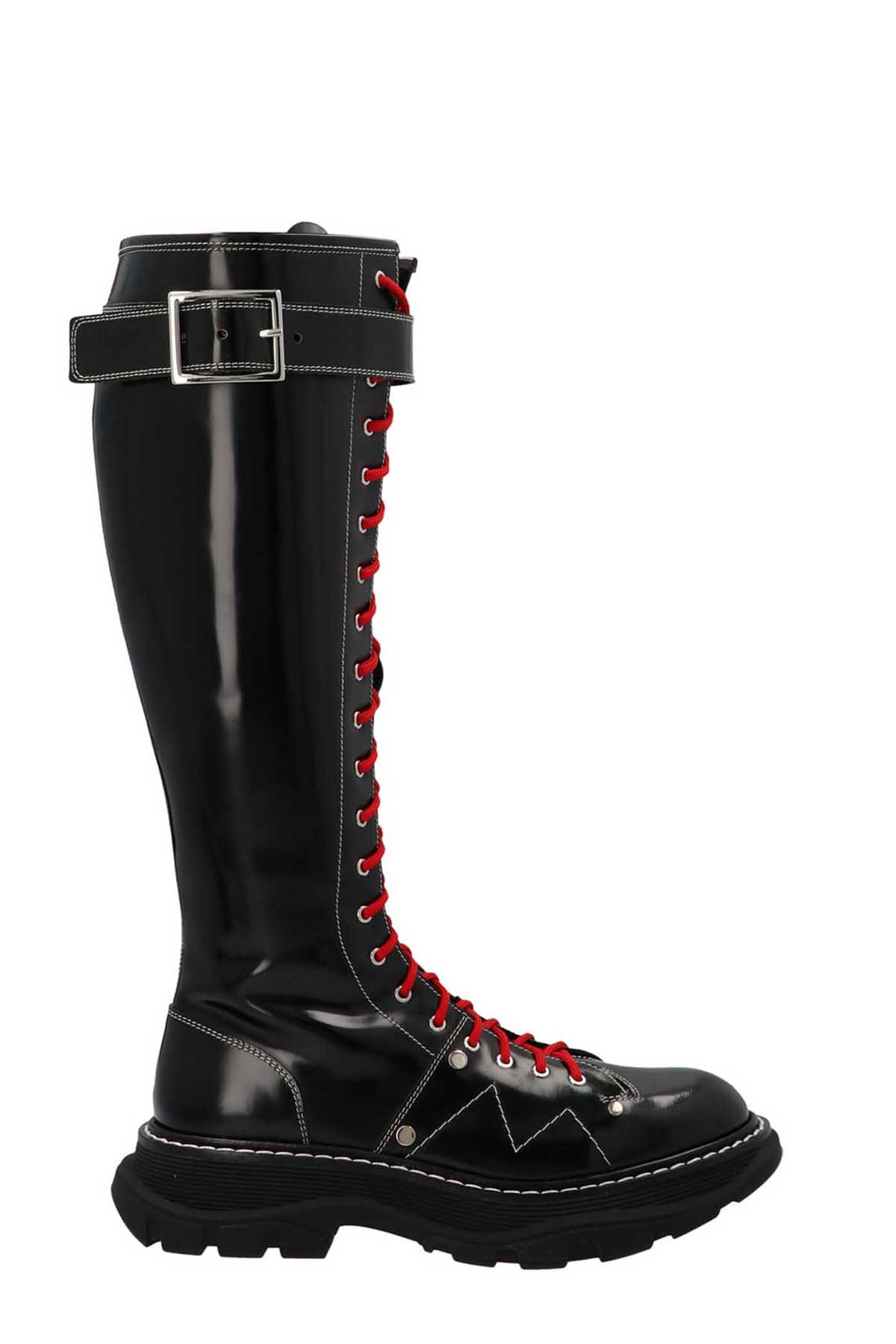 ALEXANDER MCQUEEN Leather Lace-Up Boots