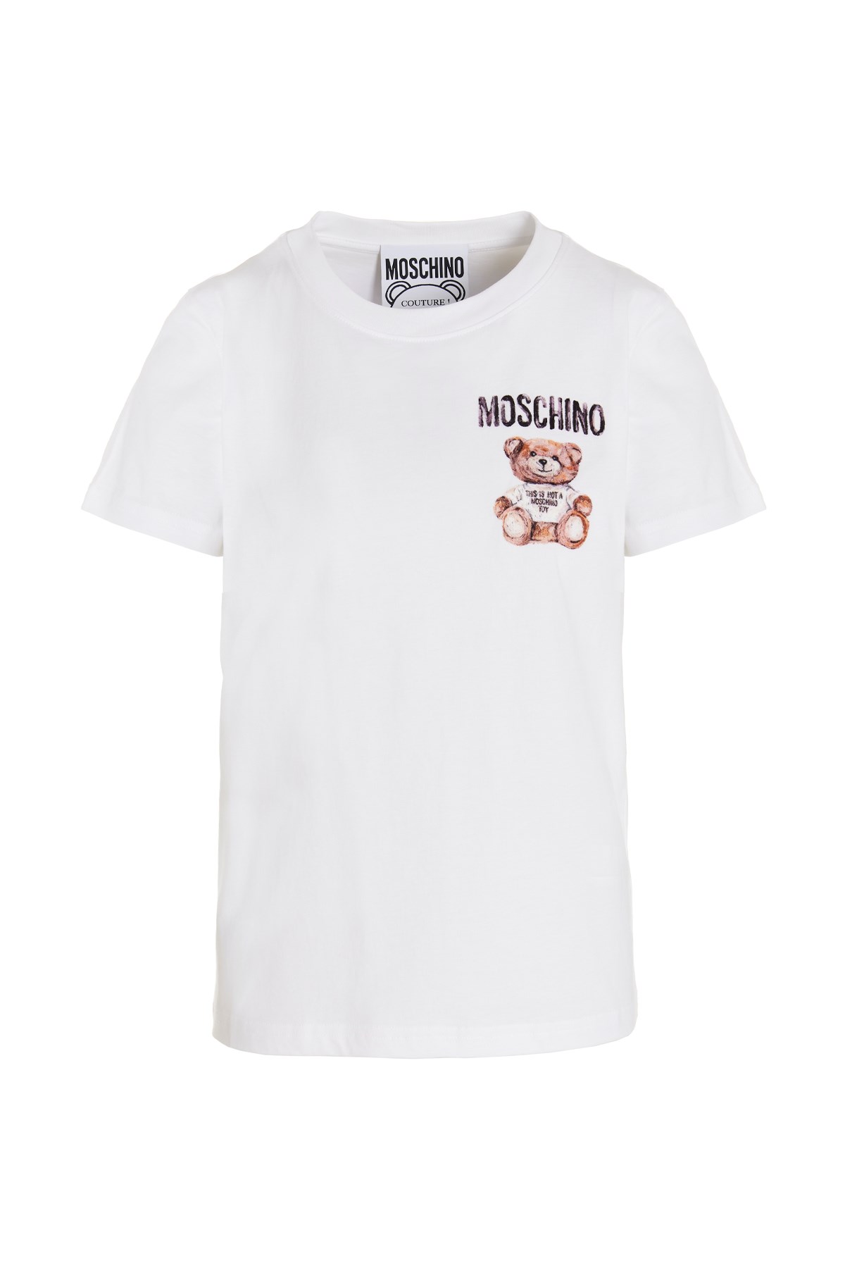 MOSCHINO T-Shirt Mit Geflocktem Teddy-Logo