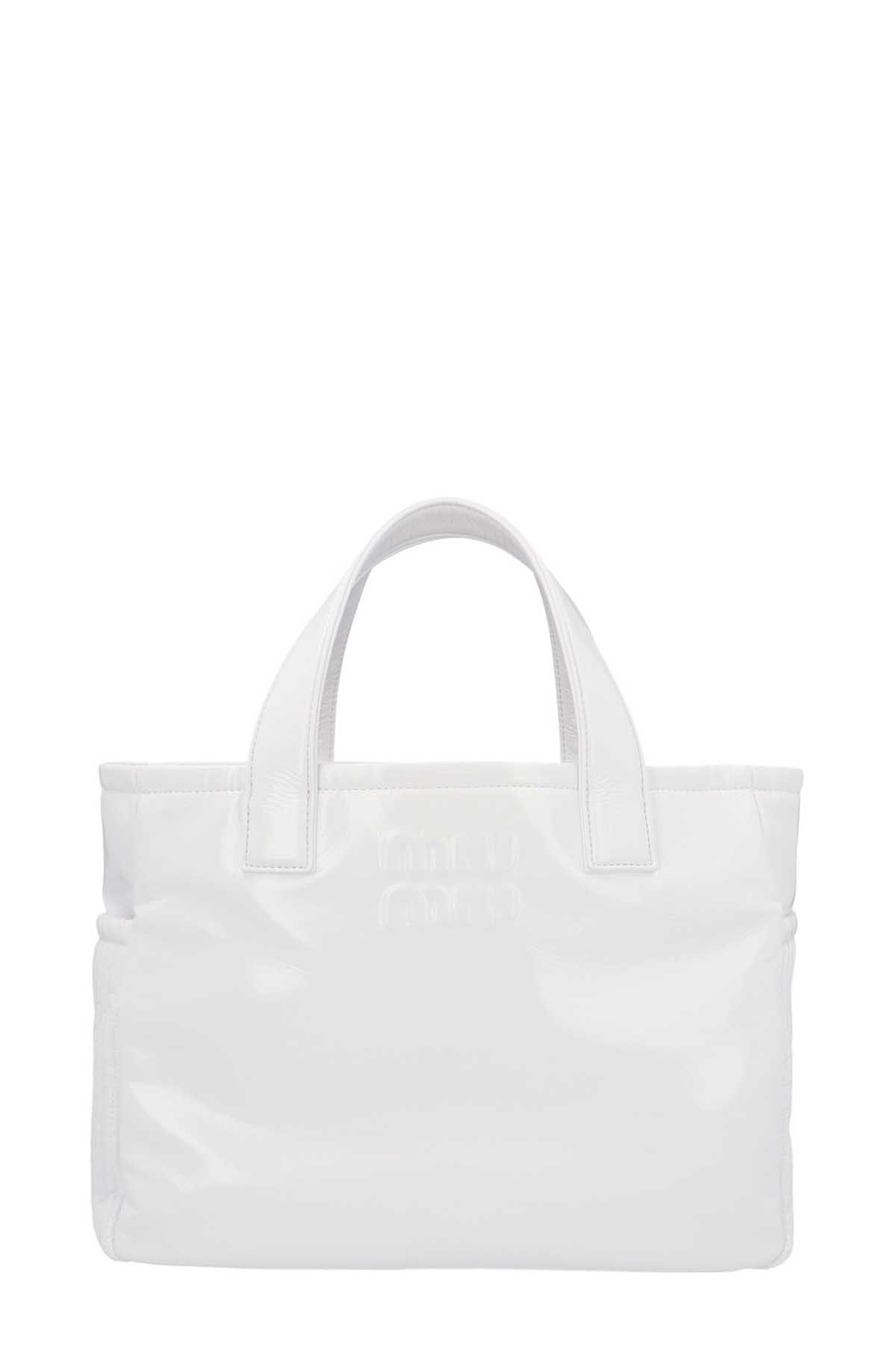 MIU MIU Embossed Logo Shopping Bag
