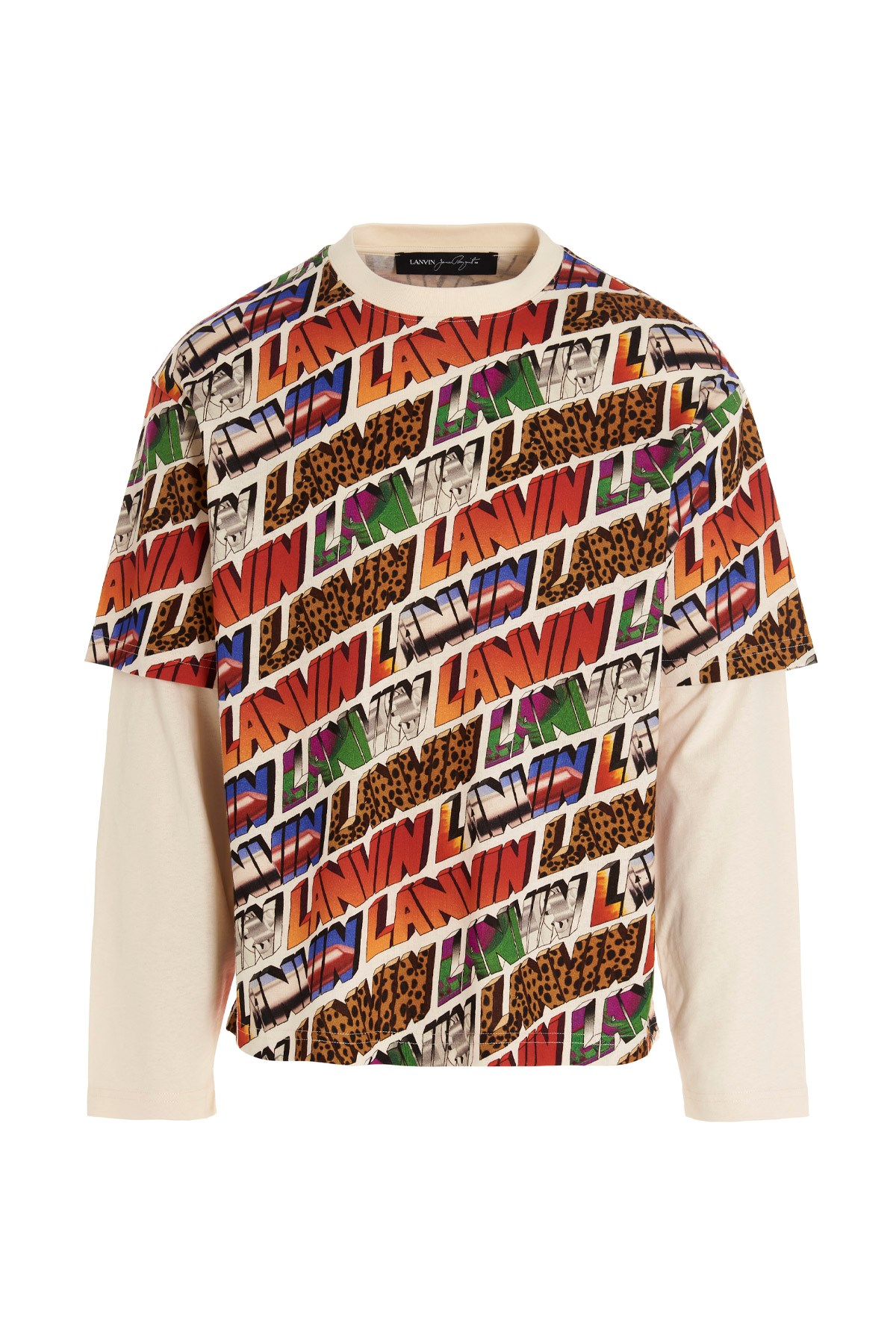 LANVIN Double Layer All Over Logo T-Shirt