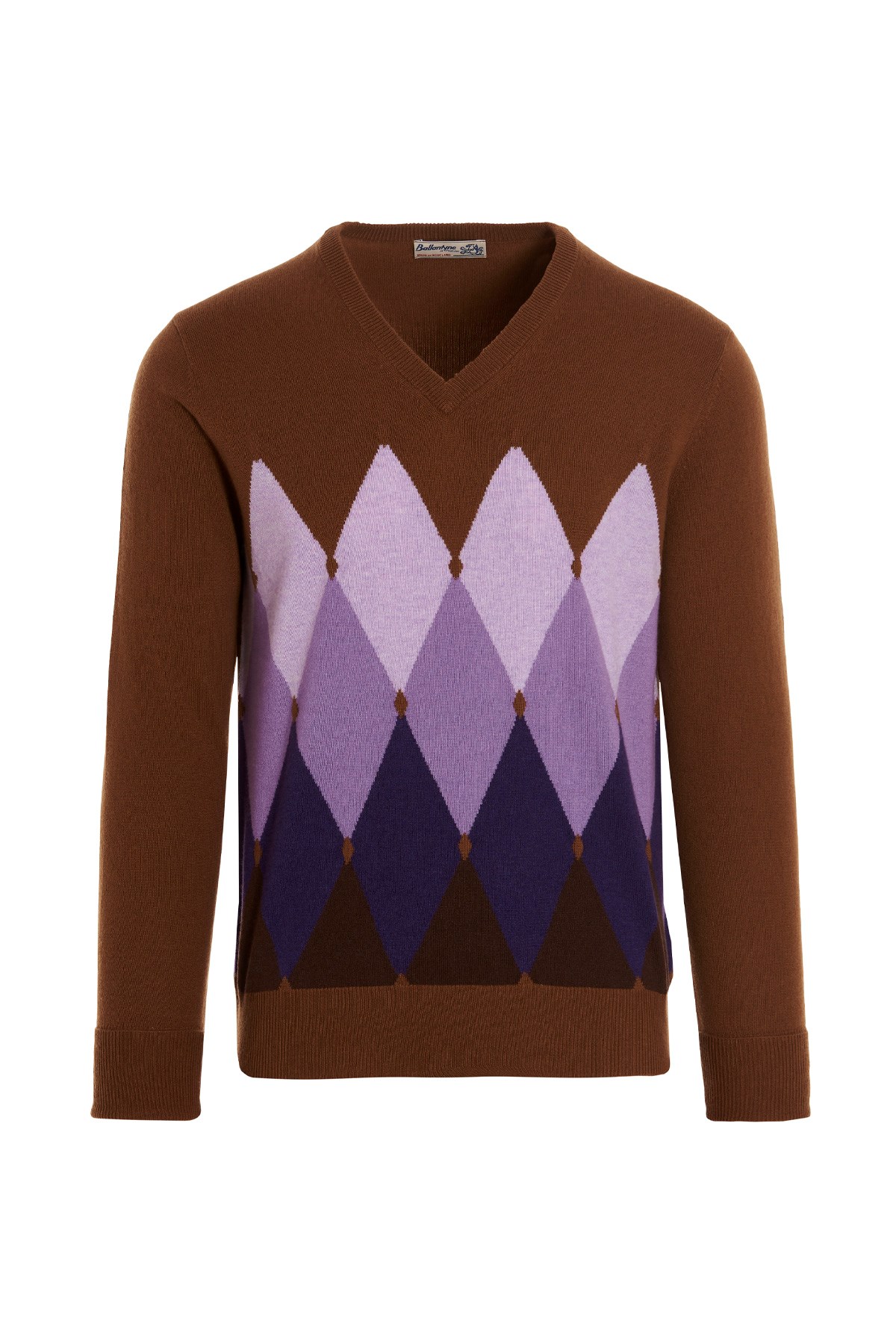 BALLANTYNE Diamond-Shaped Intarsia Sweater