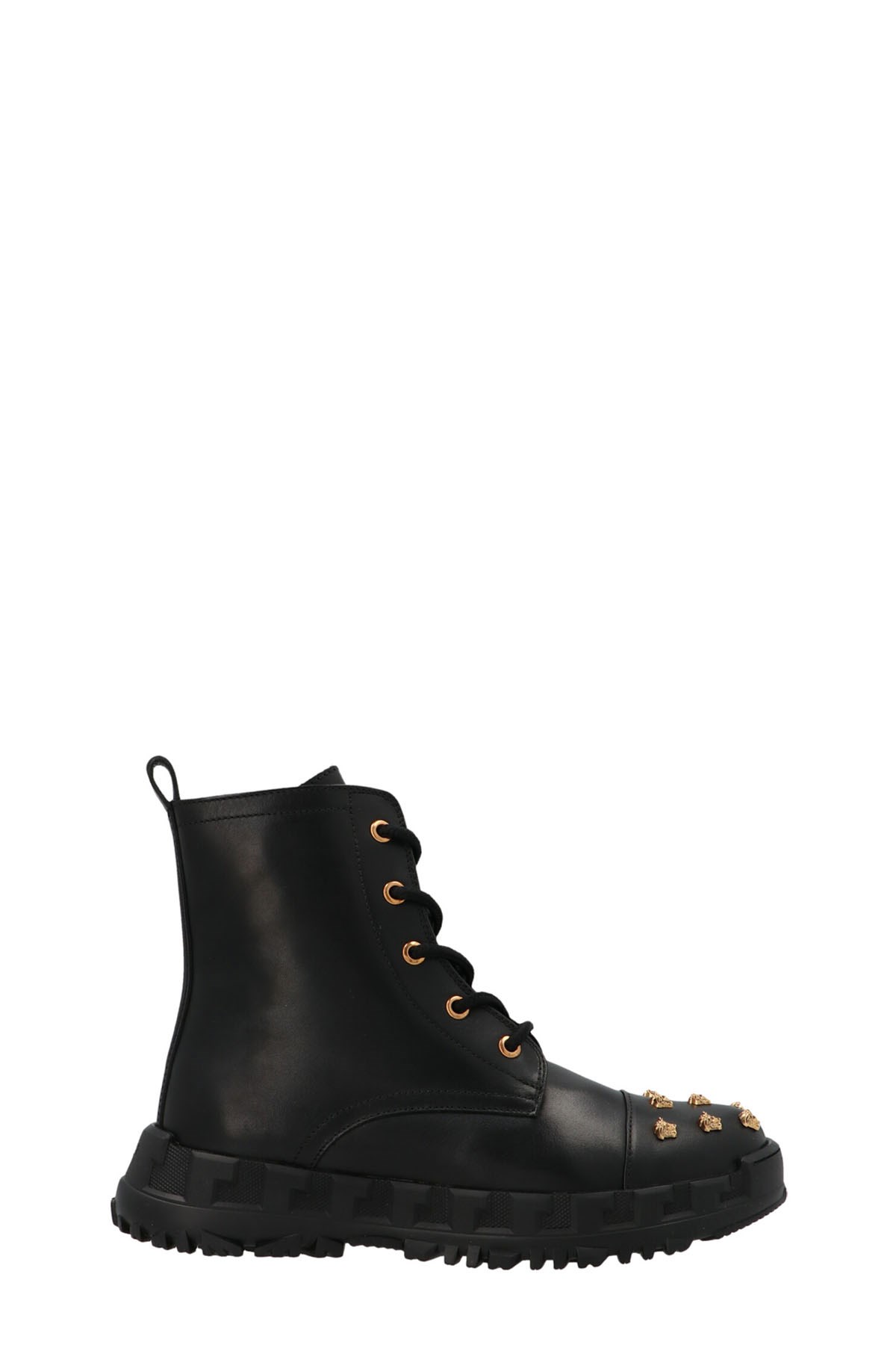 VERSACE KIDS Logo Leather Boots
