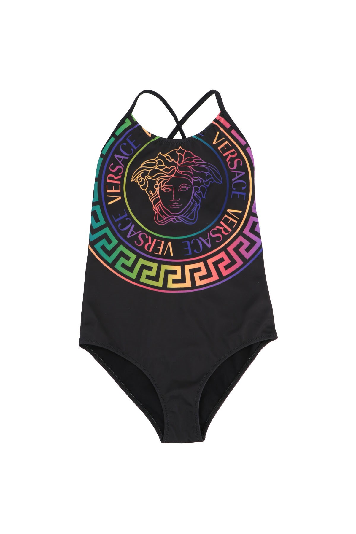 YOUNG VERSACE Printed Logo Swimsuit